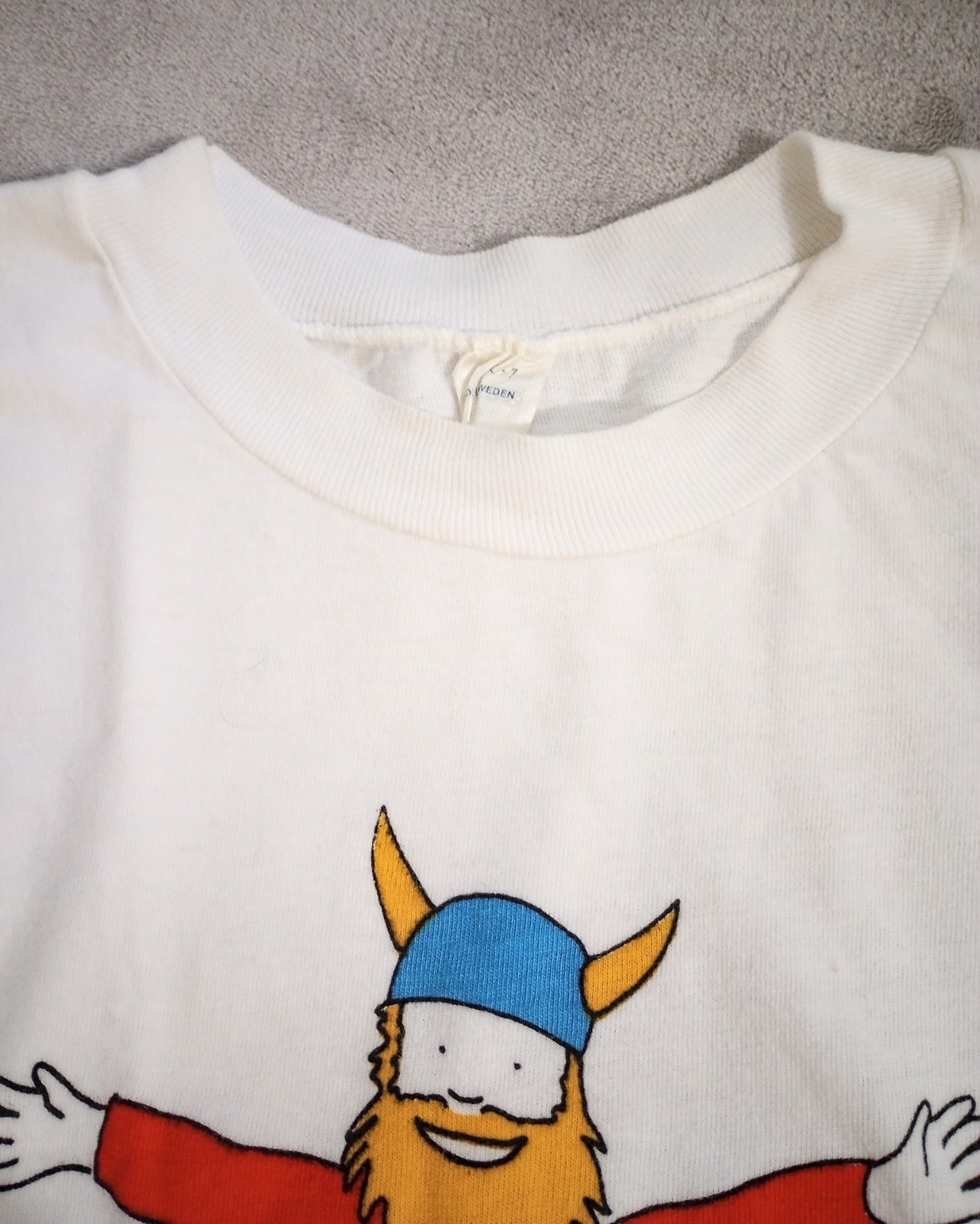 Vintage Single Stitch Swedish Sweden Viking Tee Tshirt M L NOTE Measurements