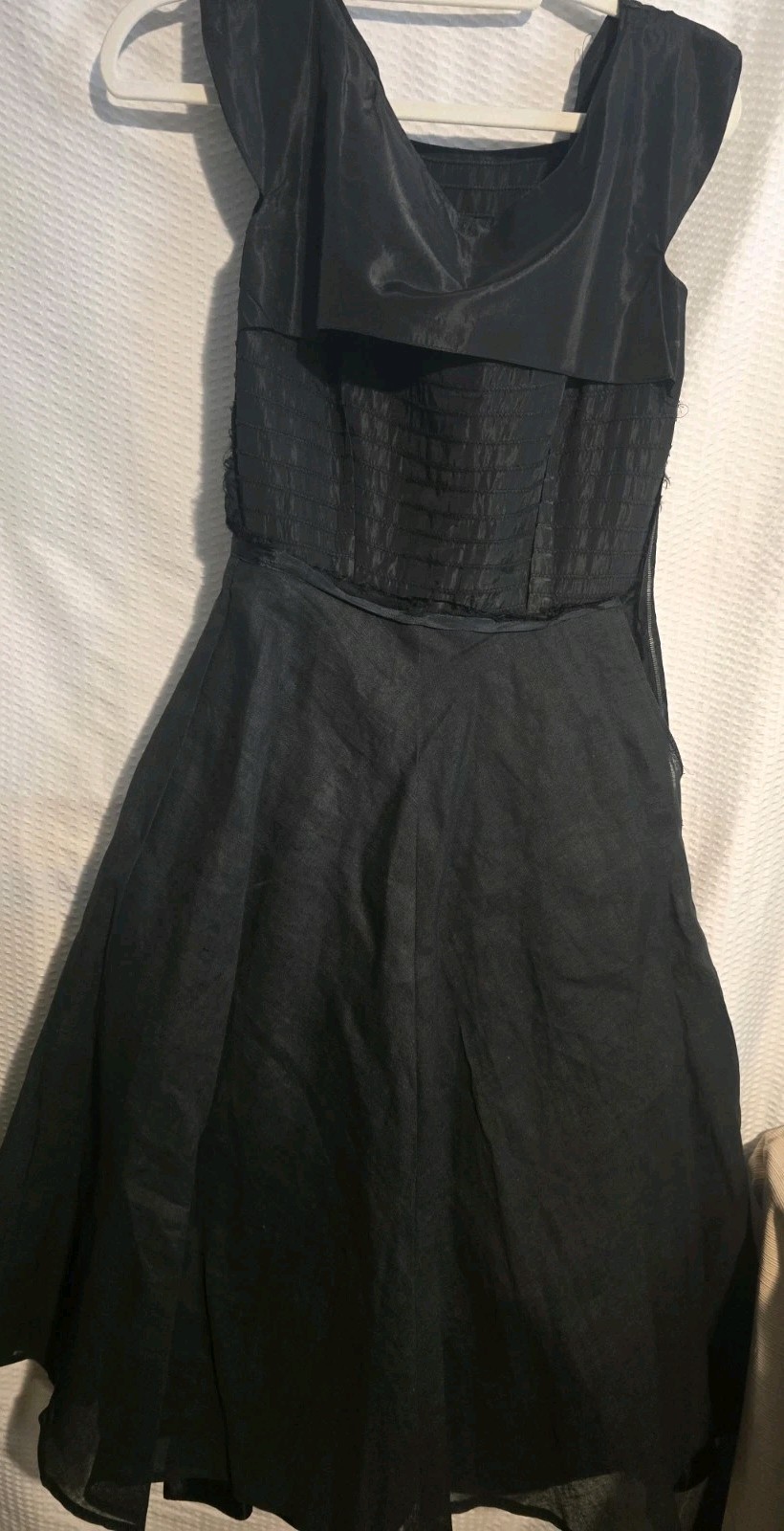 Vtg 1950’S Kasper Of Arnold Fox Black Taffeta Designer Dress MCM Size S/M