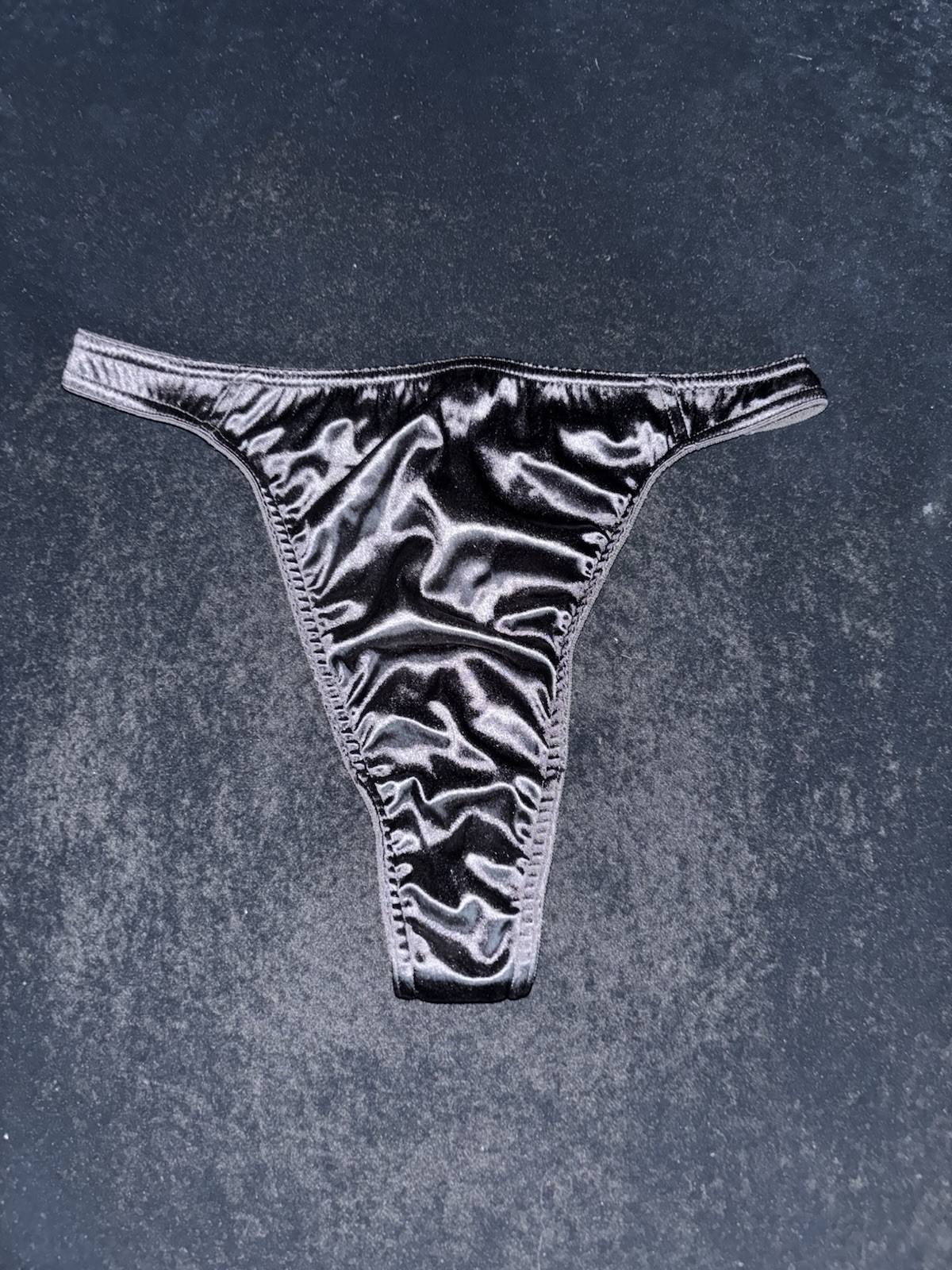 Vintage Victoria’s Secret Second Skin Satin Black Sissy Thing Size M Nwt