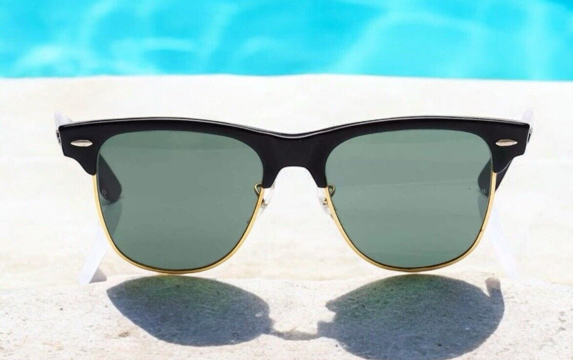VINTAGE 90’s B&L RAY-BAN USA WAYFARER MAX W0534 EBONY/ Gold SUNGLASSES- 145 mm