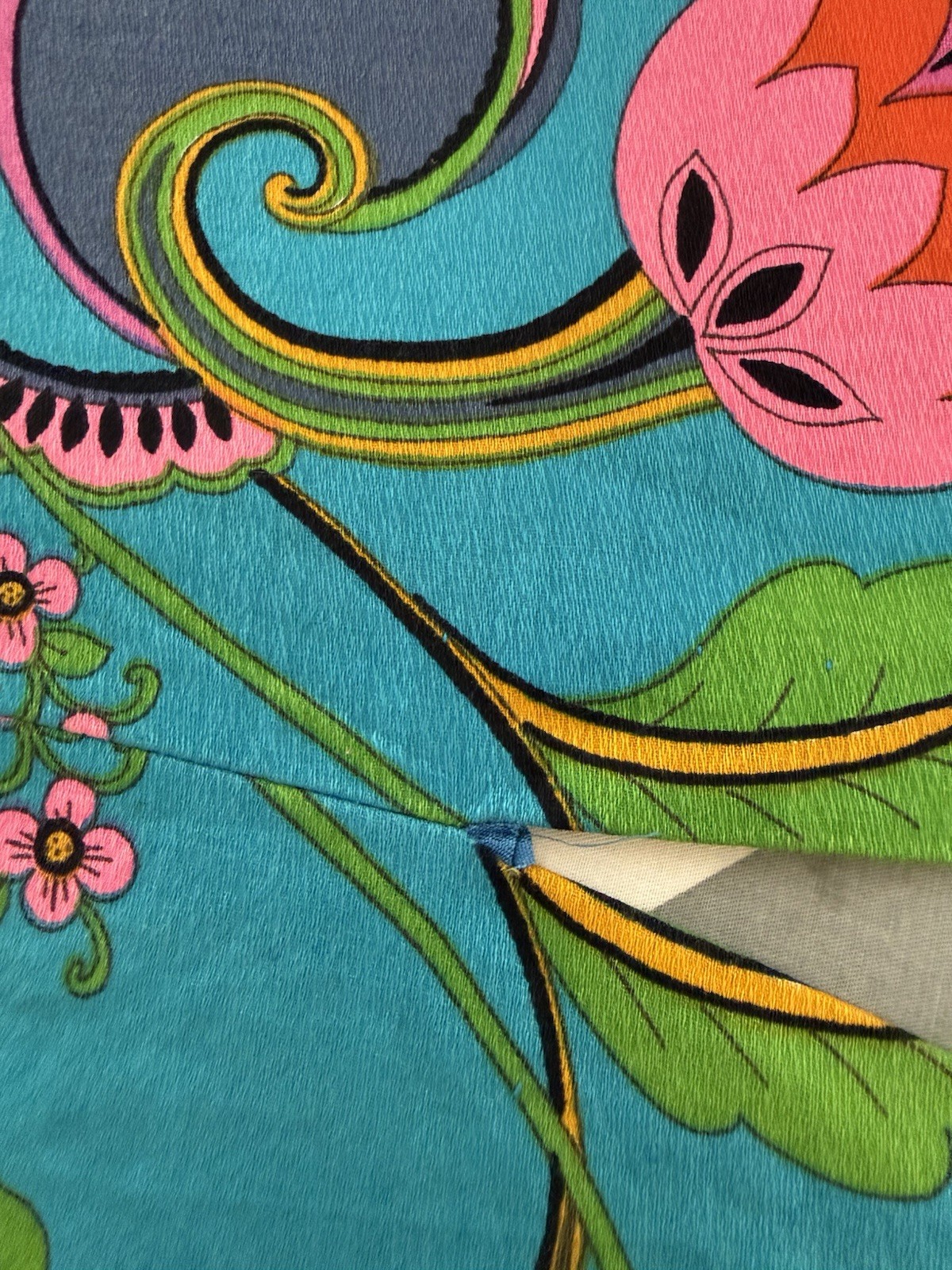Vintage Alice Women’s Long Wrap Skirt Size 12 Turquoise Floral Elastic Waist Tie