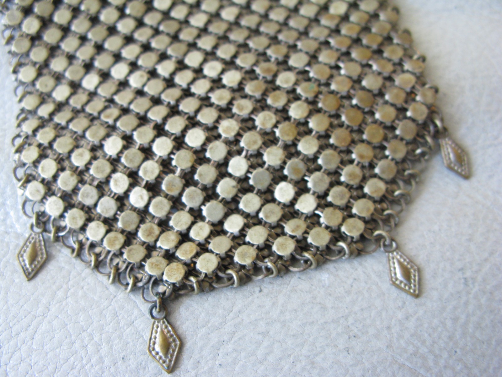 Antique G Silver Art Nouveau Woman Chatelaine Belt Clip Chain Mail Coin Purse