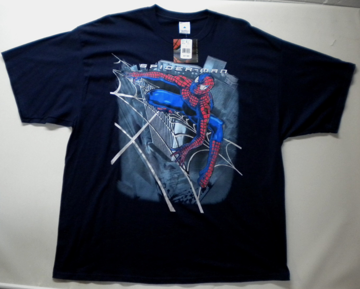NWT Vintage 2002 3XL Spiderman Movie T Shirt Y2K Marvel Unused RARE Comic Hero