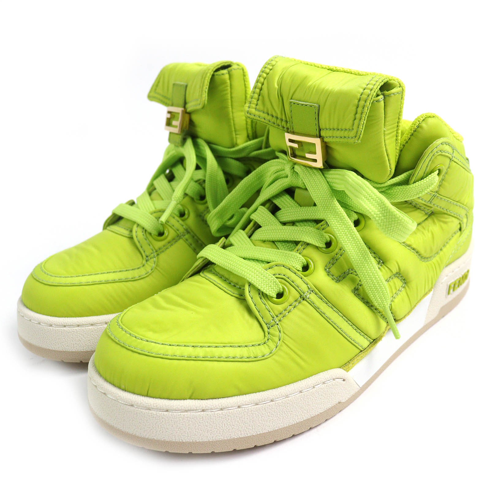 Fendi Baguette pocket Nylon Leather High Cut Sneakers – DUTY FREE