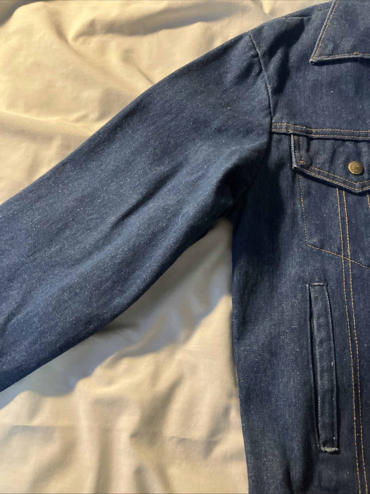 VTG Saddle King Western Denim Trucker Jacket Adult 38 Regular Made In USA