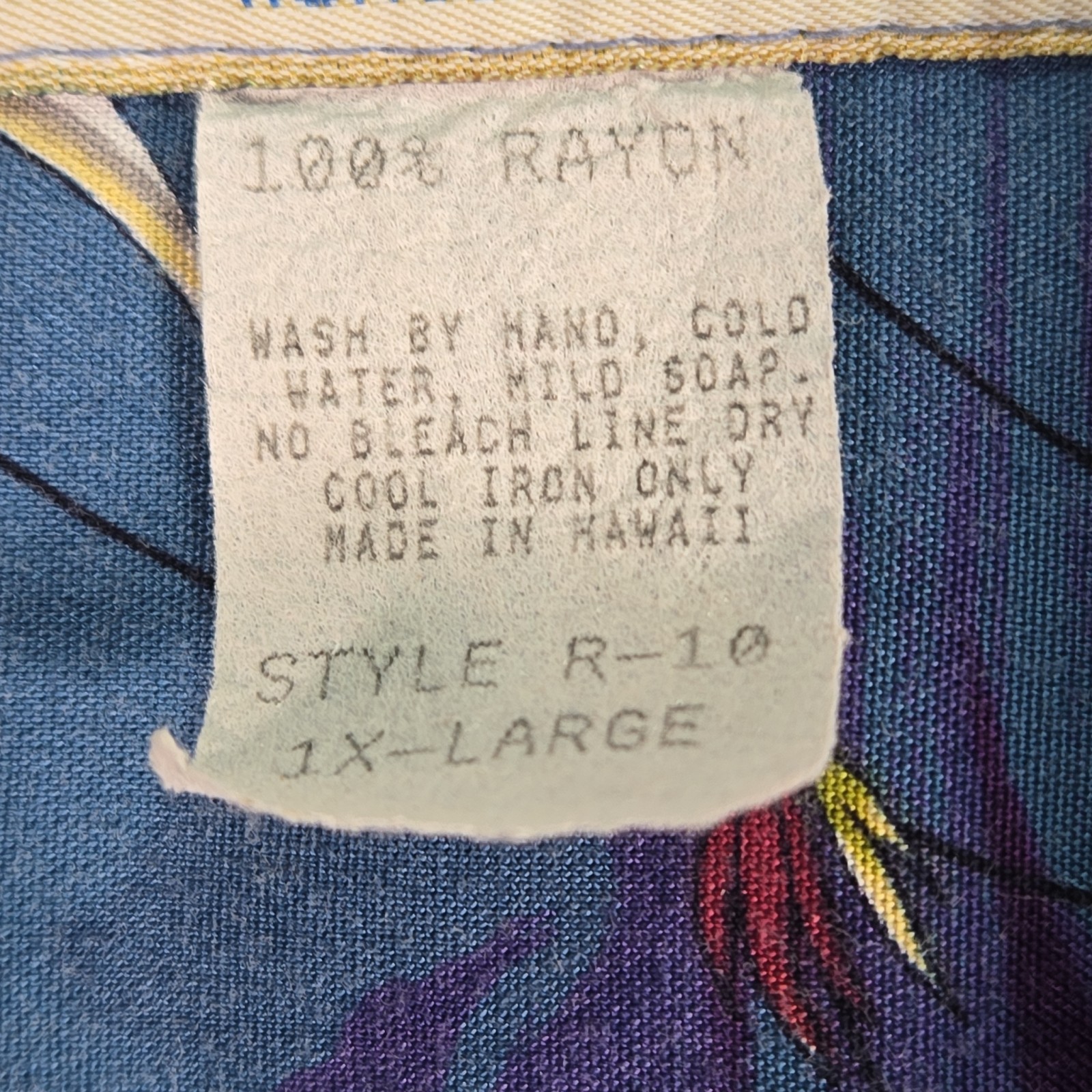 Vintage 80 90s Paradise Found Hawaiian Shirt Mens XL Rayon Blue Marlin Button Up