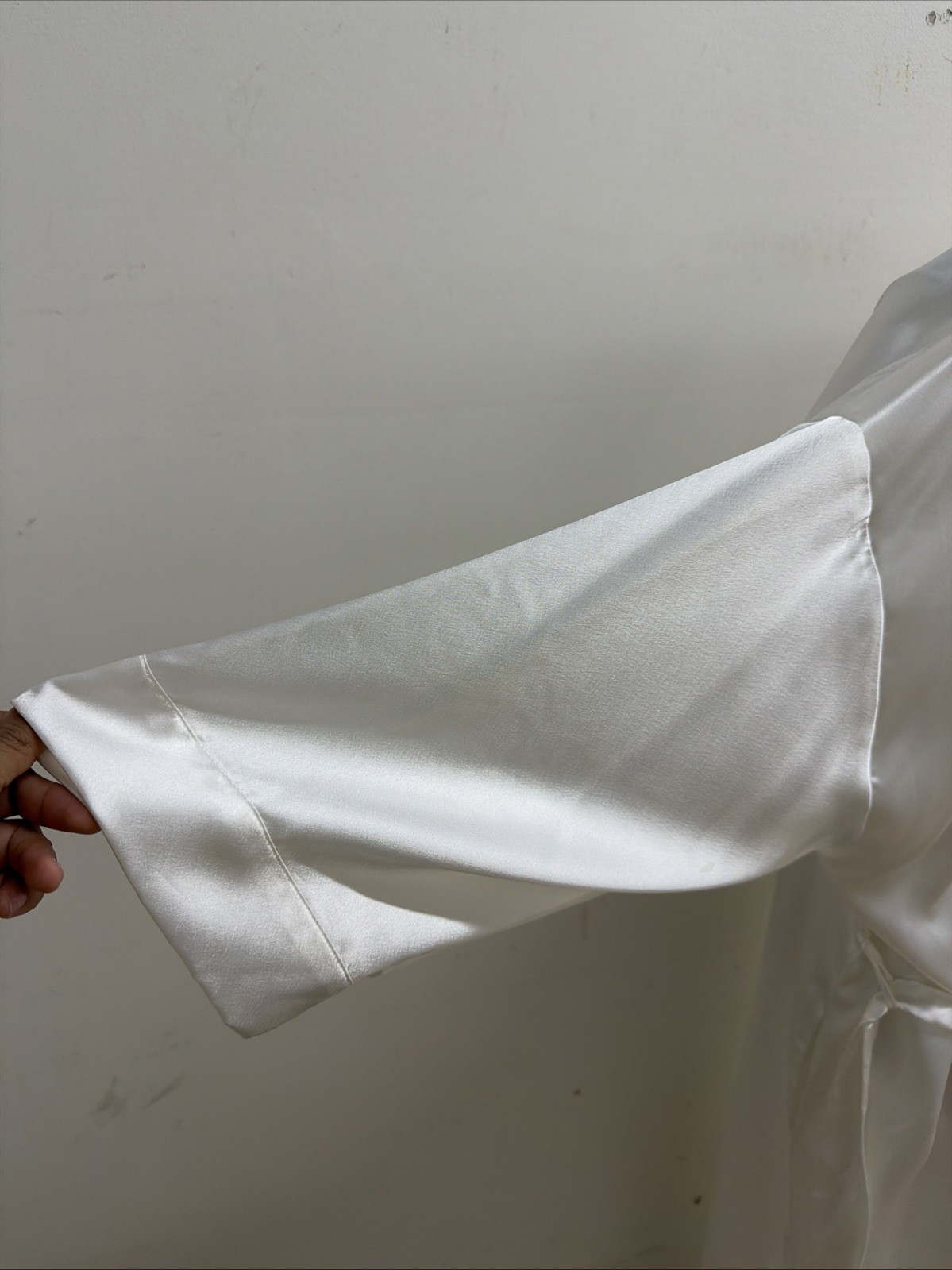 Christian Dior Vtg Maxi Nightgown Satin Slip Dress Small & Robe Small Ivory