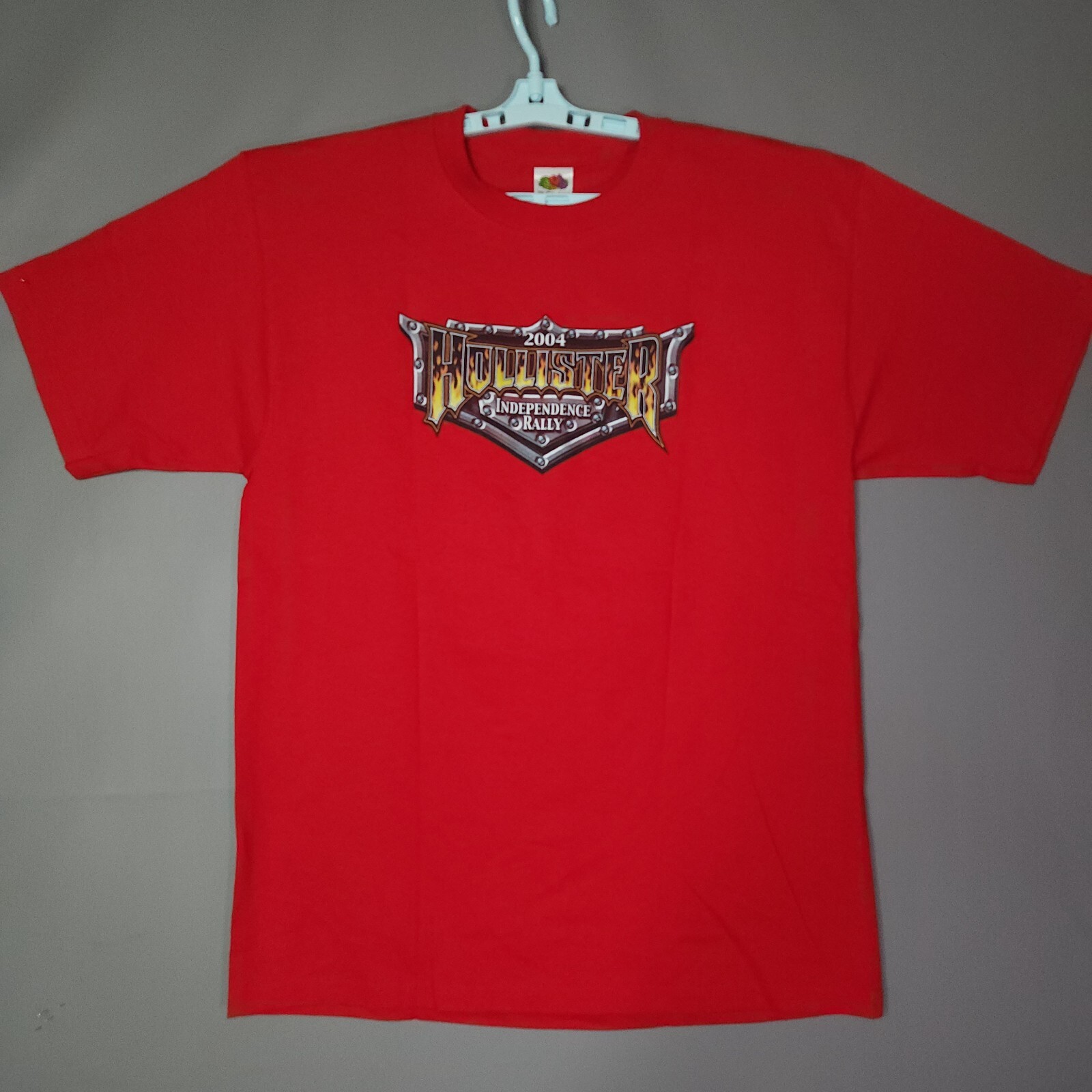 2004 Hollister Independence Rally Shirt Large Red Motorcycle Skull 4th of July