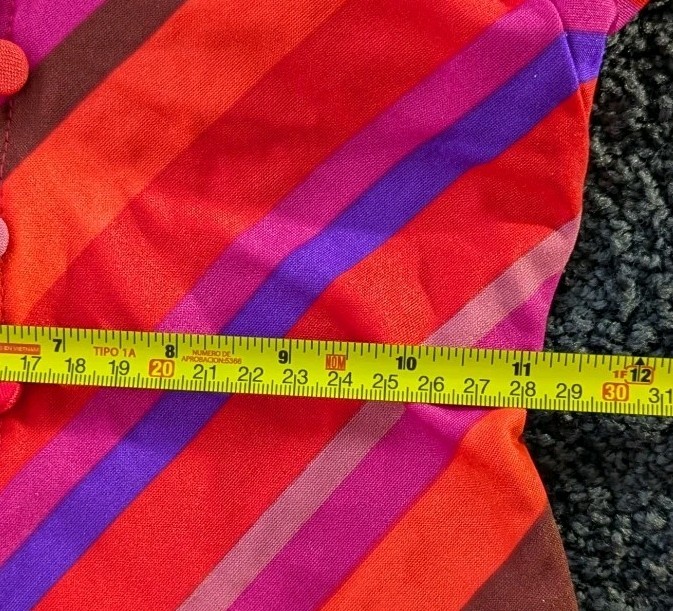 Vtg 80s Cole of Calif Swimsuit One Piece Chevron Stripe Peek-a-boo Button Front