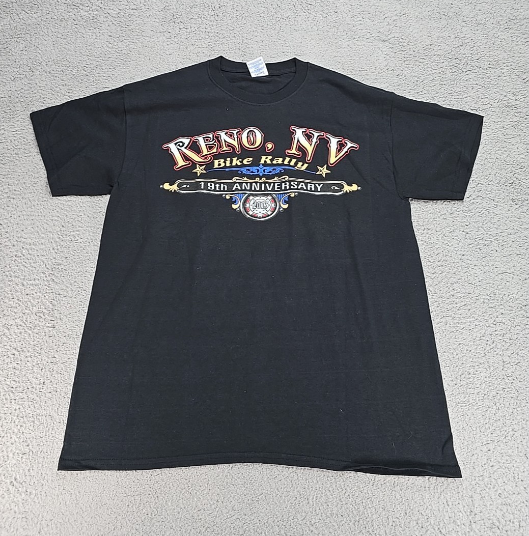 Gildan Reno Nevada Bike Rally 2013 T Shirt DEADSTOCK 19th Anniversary Men’s L