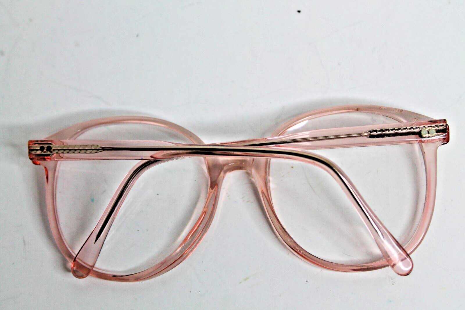 Vintage Parade #1032 Translucent Shiny Peach Pink 55/20 145mm Eyeglass Frames