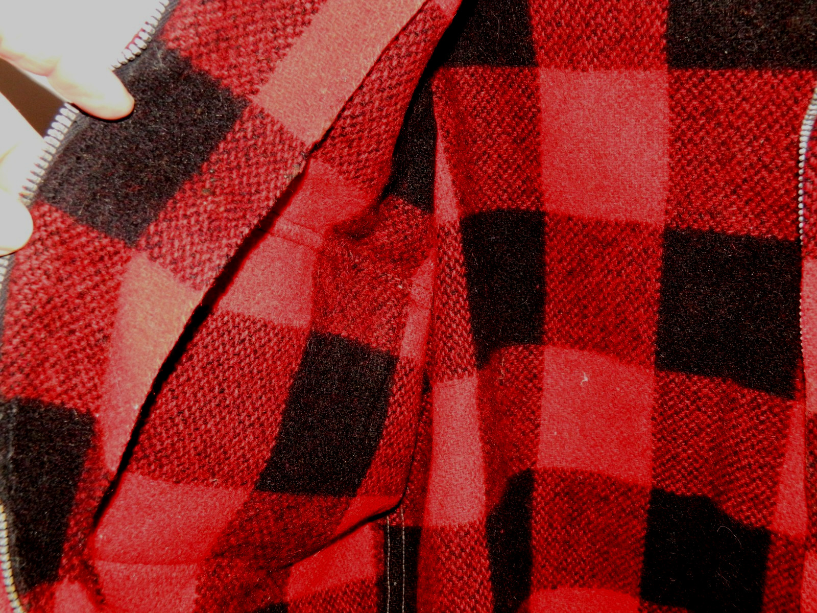 Vintage 1960s 5 Brother Wool Buffalo Plaid Hunting Jacket Red/Black VERY NICE