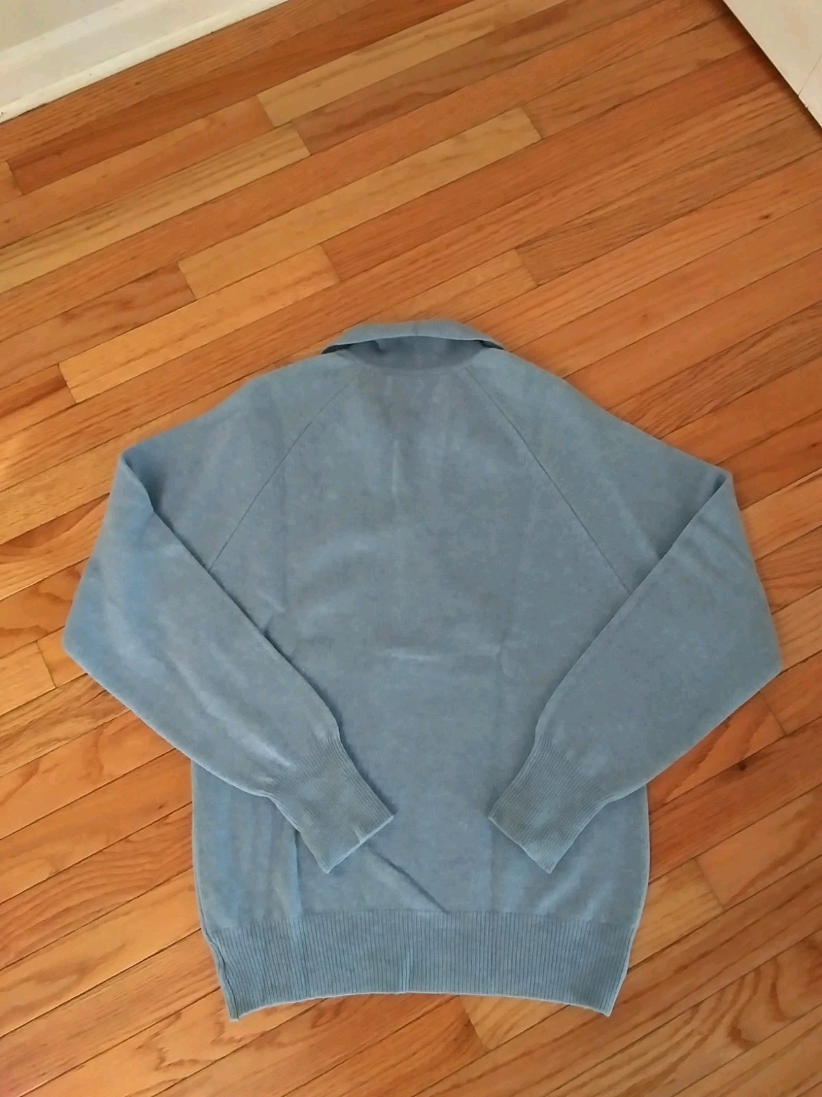 Puritan Vintage 1970s Aquaknit Lambswool Men’s Blue Collared Sweater NWT Size M