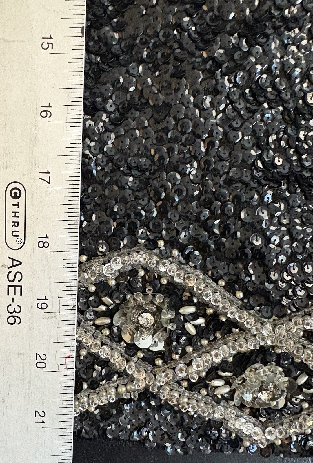 Vintage 60s Black Sequin Sweater -Rare Find Size Medium Made In Hong