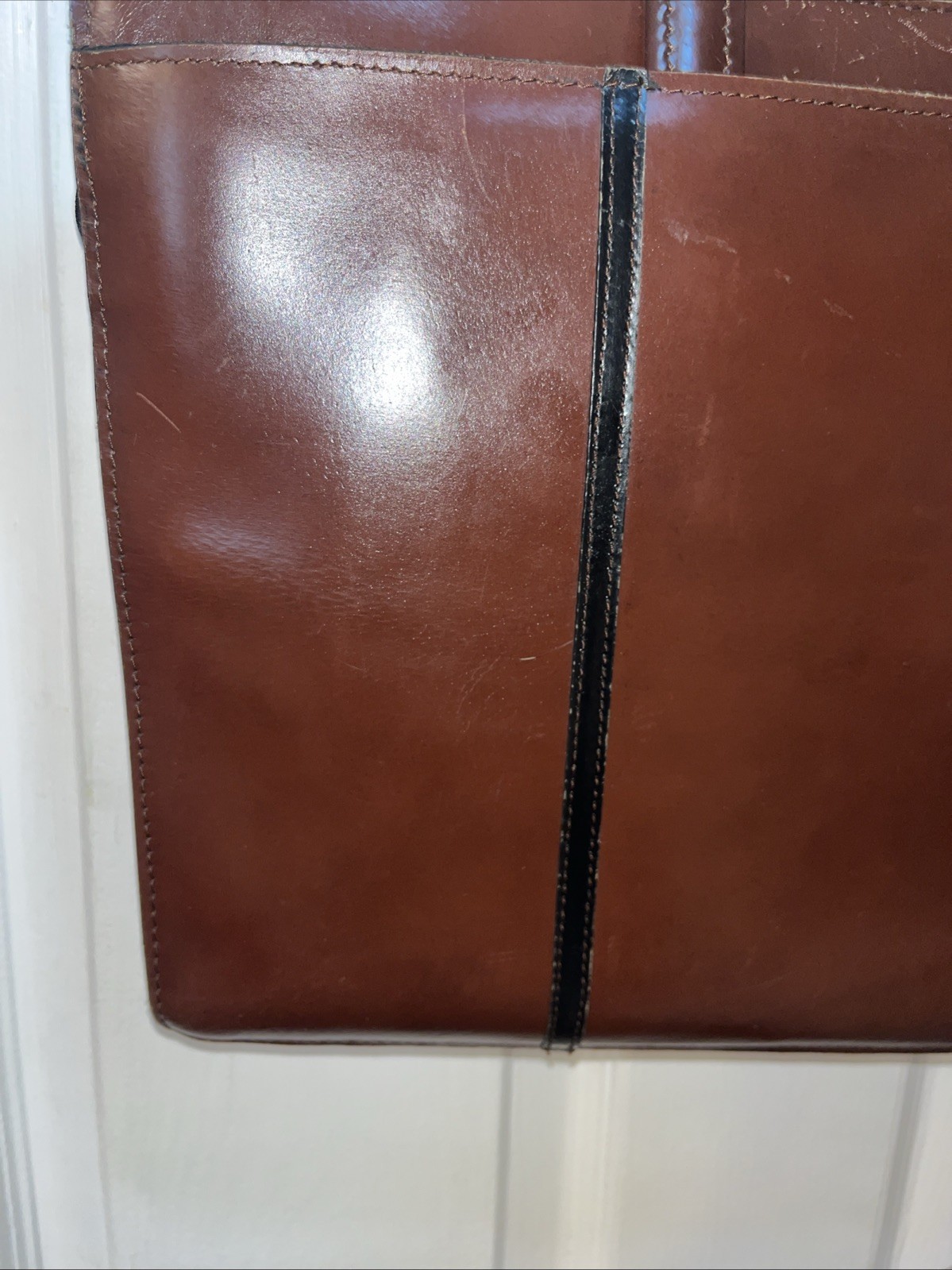 Vintage Men’s Top Grain Leather Briefcase Shoulder Business Bag made in Romania