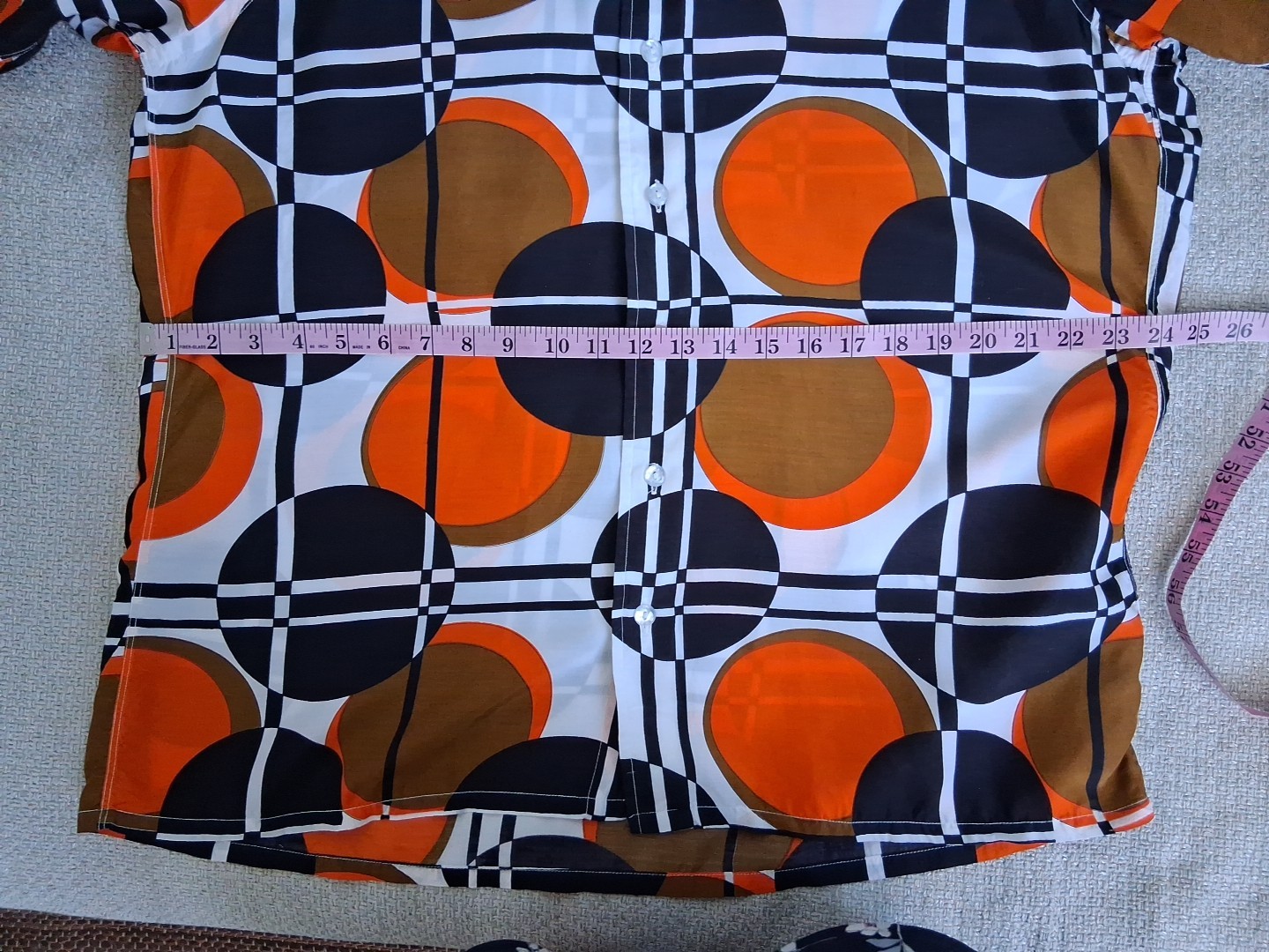 Vtg Harrow’s of Great Neck LTD Shirt Bright Geometric Big Collar Synthetic Men L