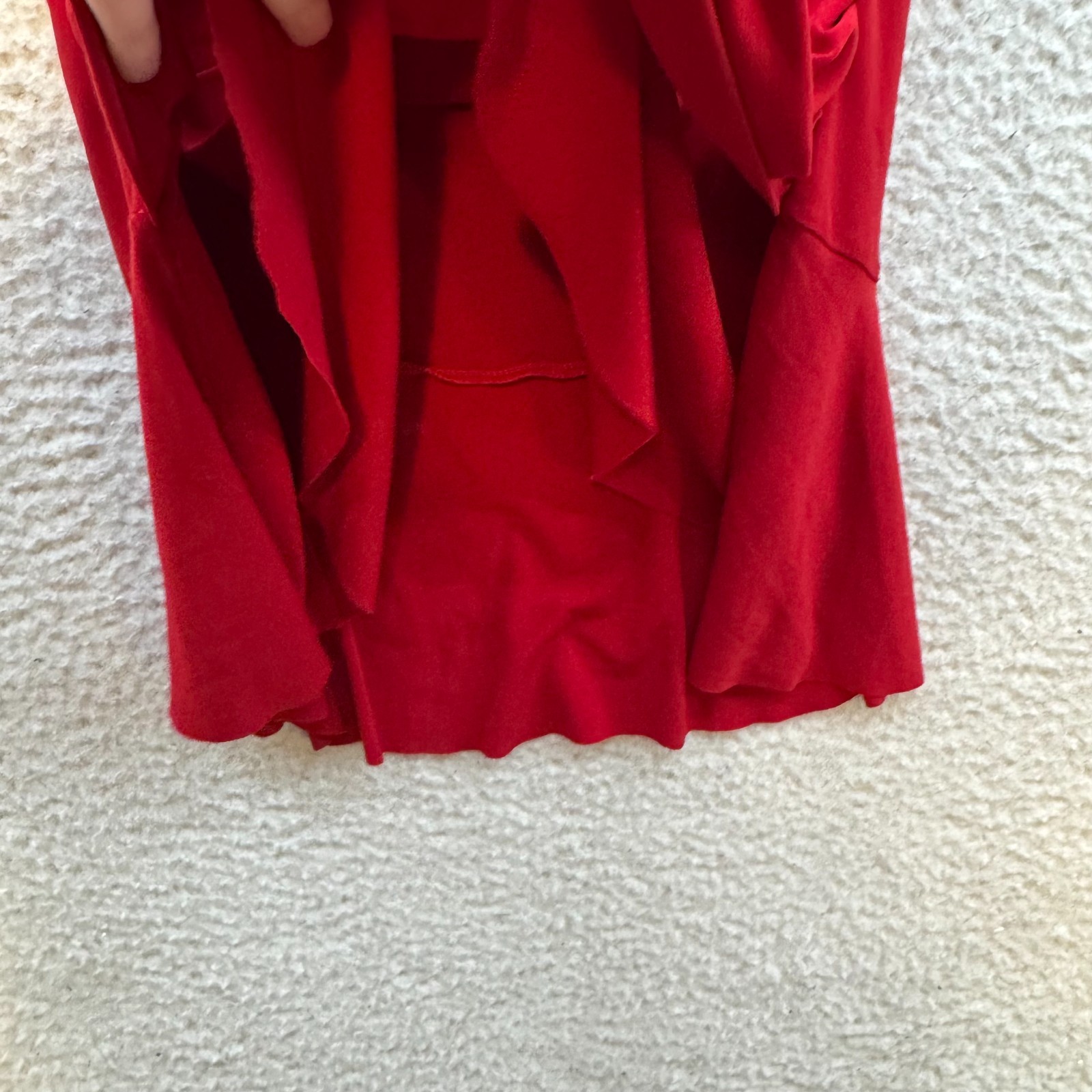 90s Y2K Vintage Halter Mini Dress Large XL Red Plunge Neck Backless Rhinestone