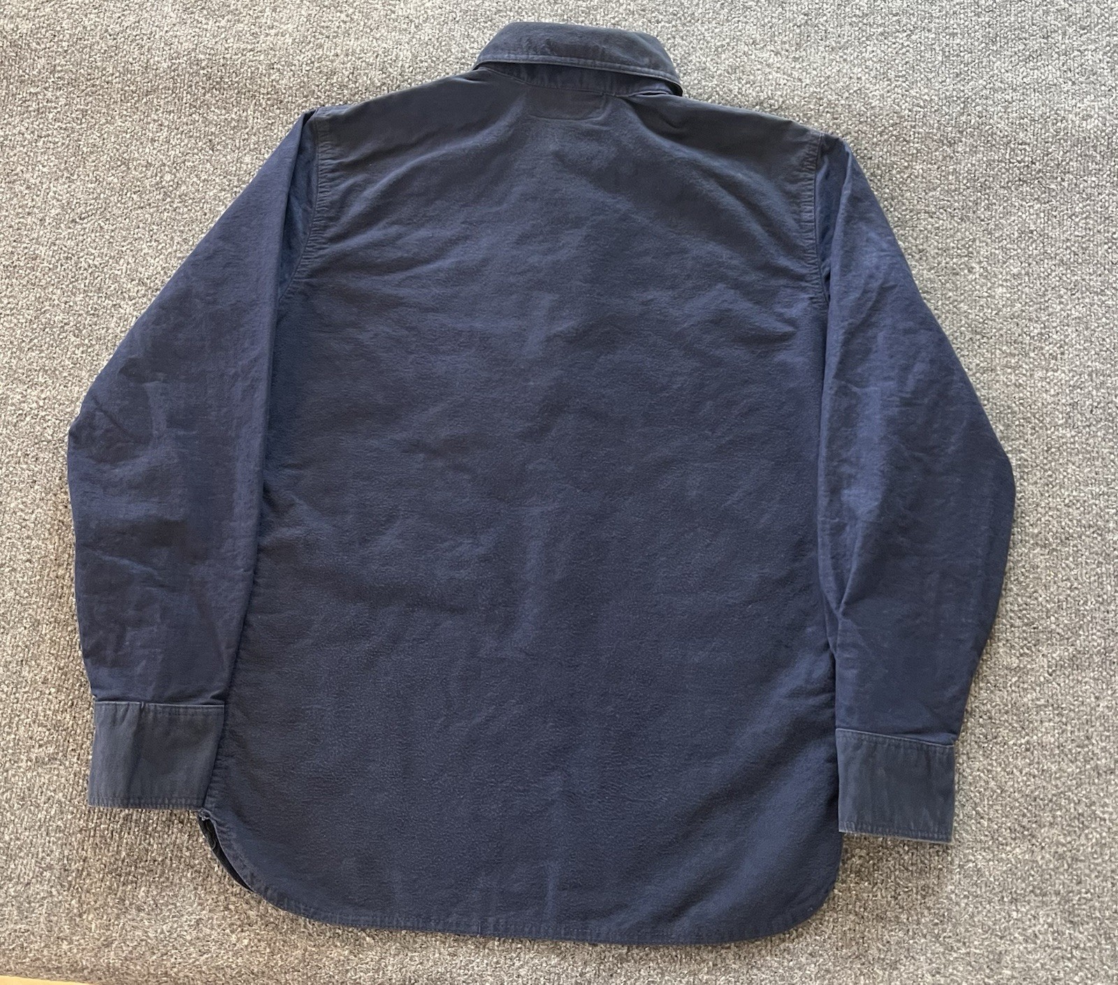 Vintage Bianchi Gunleather Men L Bib Front Shirt Navy Blue Old West Cavalry
