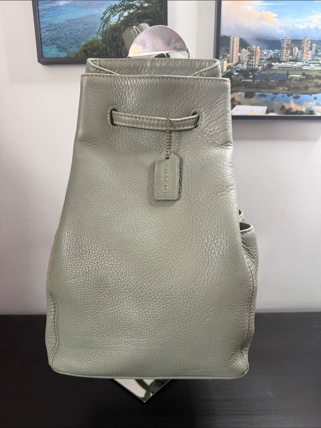 Coach Sonoma Vintage Natural Grain Sling Bag Pebbled Leather Made in Italy