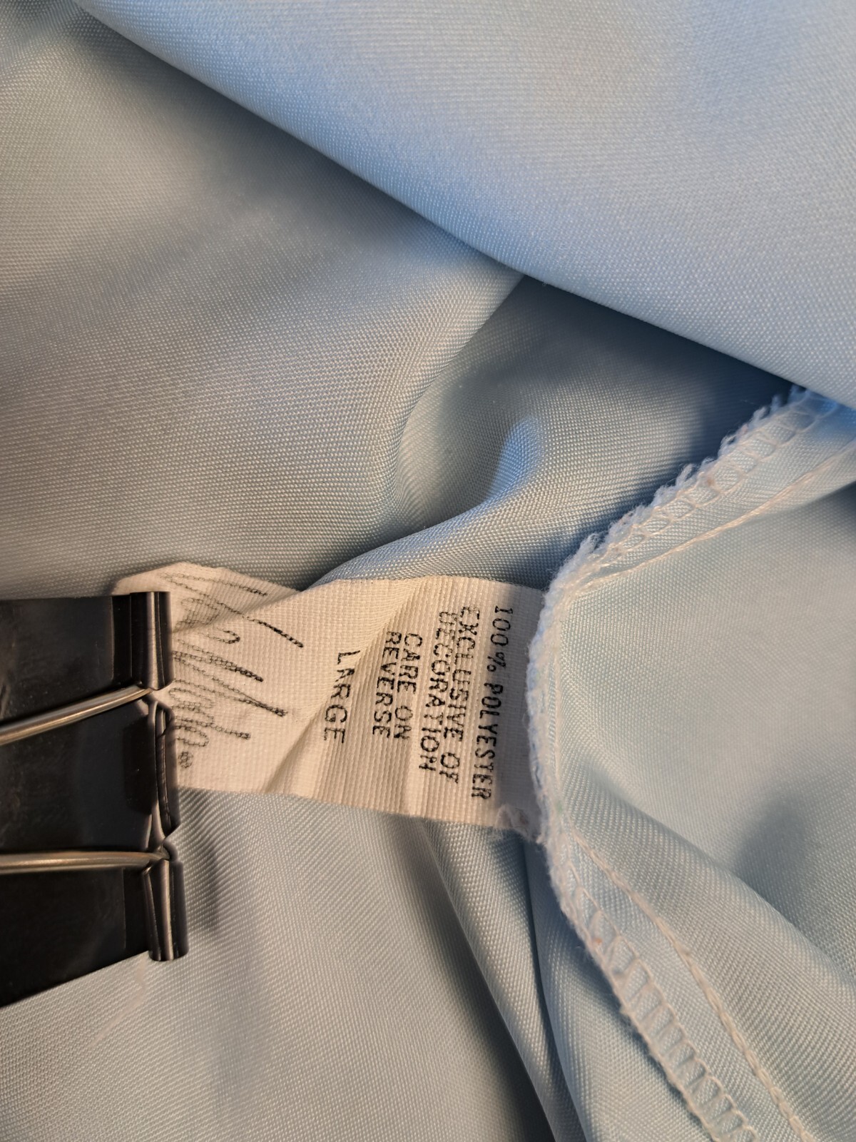 VTG Val Mode Lingerie Shiny Satin OVERSIZED Gown Lace Blue Large Moo Moo (B9.1)