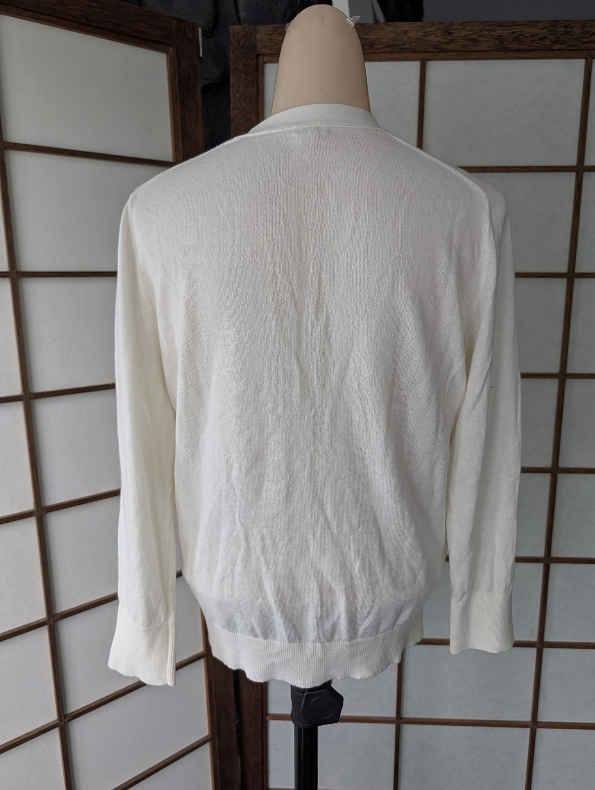 Vtg J Crew “Le Jardin” Cardigan Sweater V-Neck 3/4 Sleeves Cotton Spr 2008 M/L