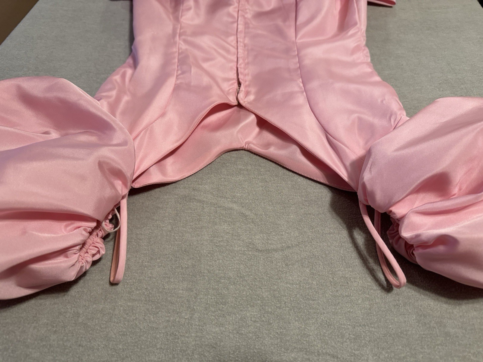 Vintage 80s Girls Pink Puff Sleeve Party Dress Big Bow USA Made sz 5/6 Princess