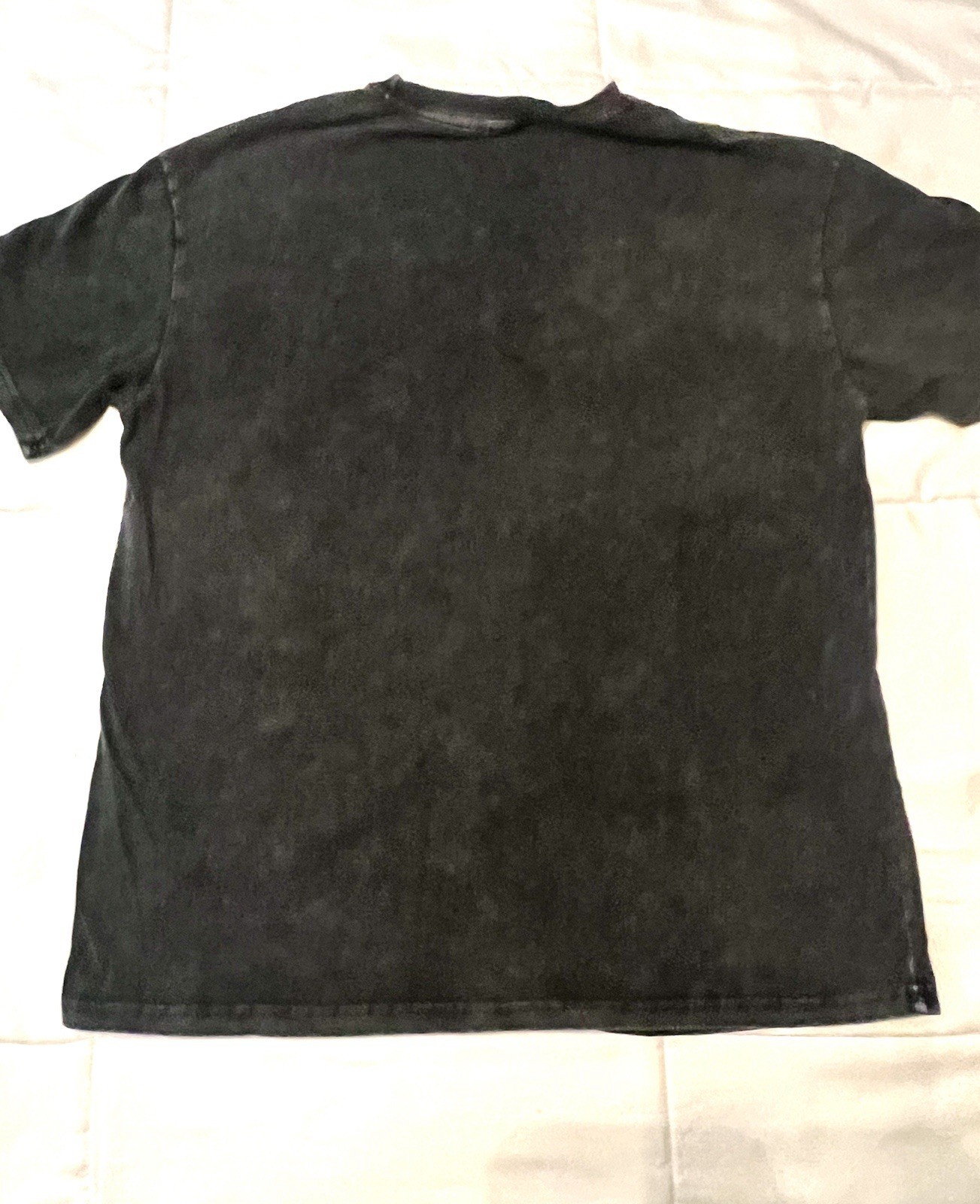Black Acid Wash Optical Illusion Graphic Tee – Grunge Y2K Skater Punk-Size: M