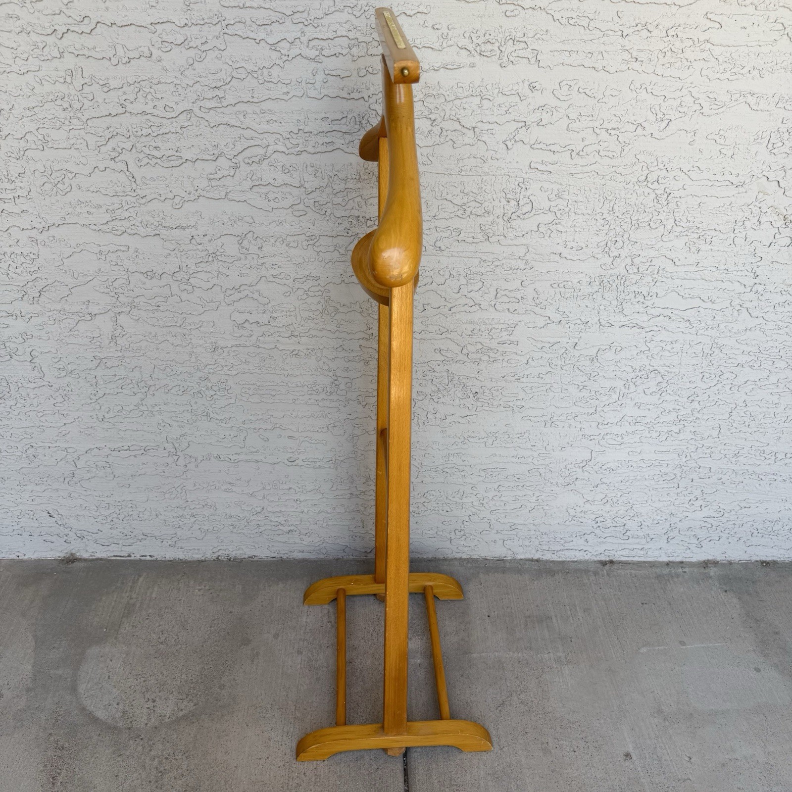 Vintage SPQR Butler Valet Made in Italy Wood Suit Stand Cufflink Tray