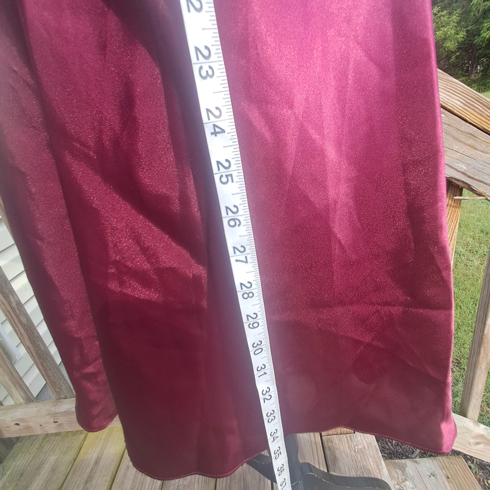 Vtg Sophia JC Penny Satin Lace Slip Dress Nightgown Large Burgundy Fairy Goth