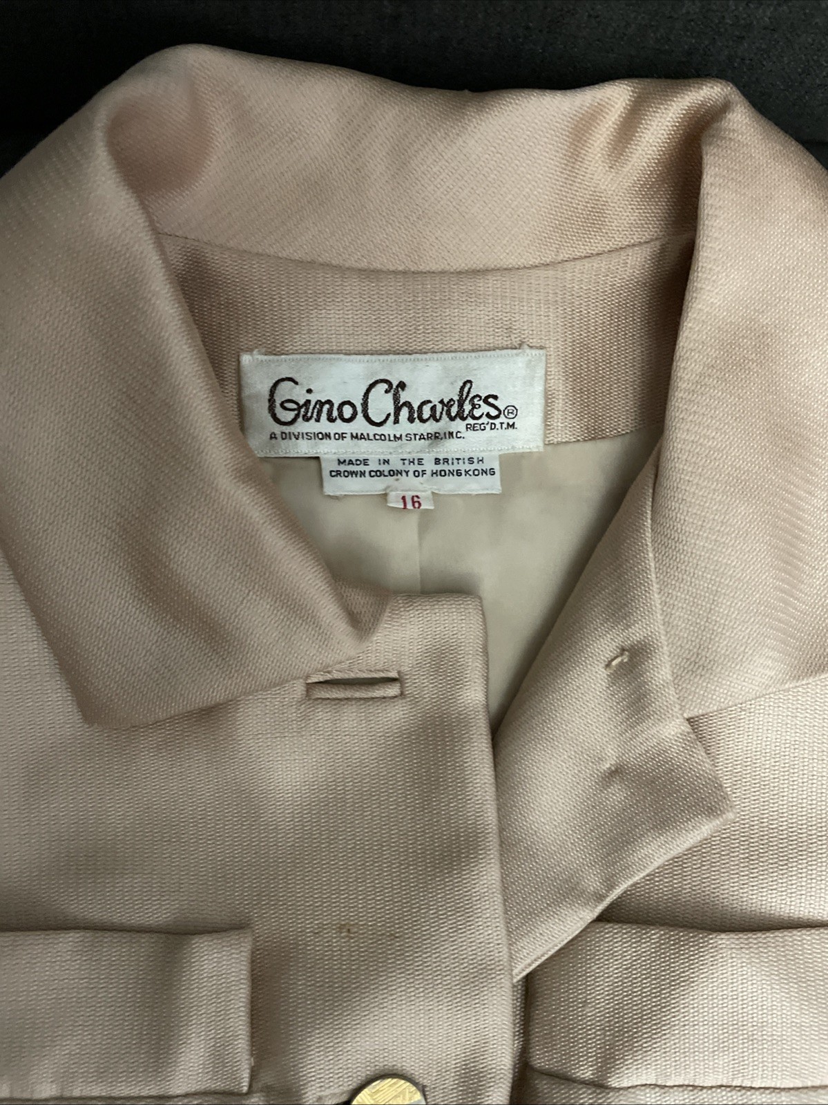 Vintage 60s GINO CHARLES Jacket Cropped Top Lined Sz16/L