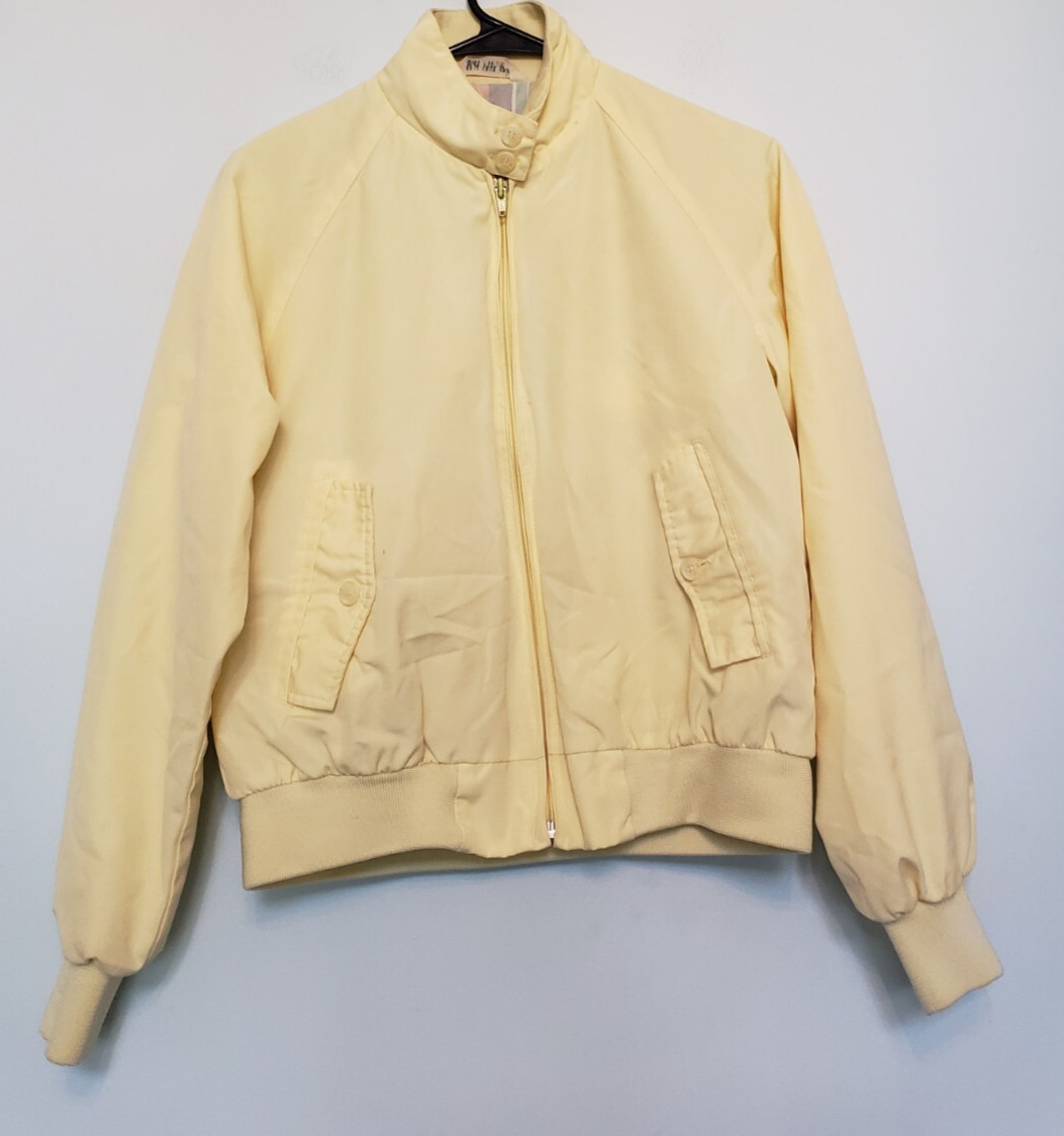 Vtg American Eagle Outfitters Womens M Windbreaker Bomber Jacket Yellow Zip
