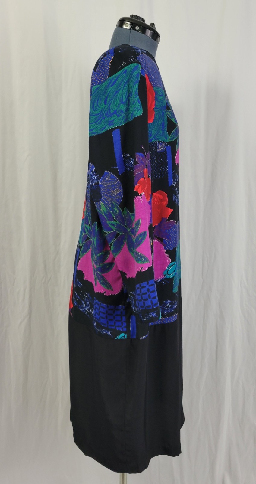 Vintage Just in Thyme Drop Waist Dress w Printed Top & Black Skirt Size 14