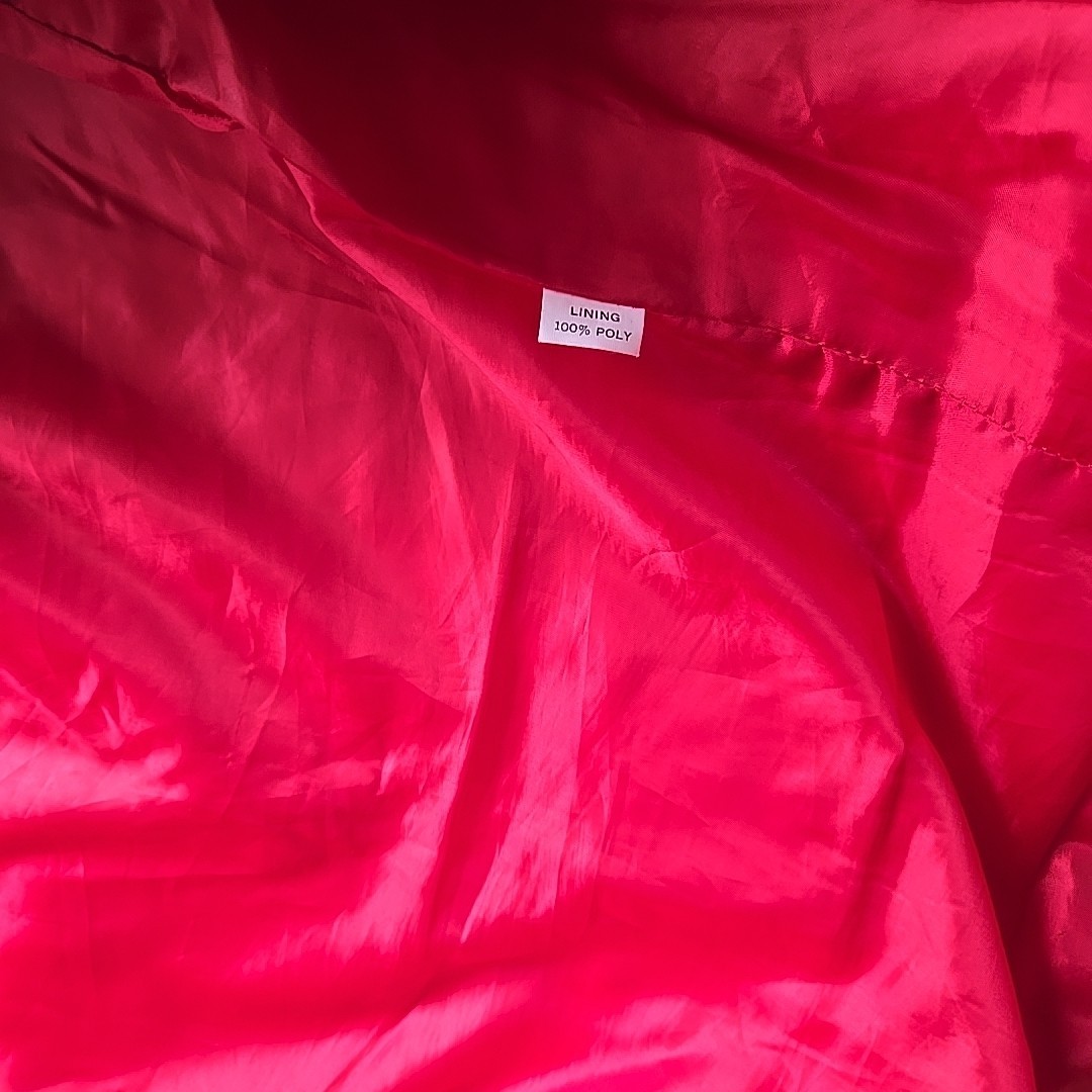 Vtg 1991 Vera Bradley Suit Jacket USA 100% Cotton Shoulder Pads Cherry Red SM