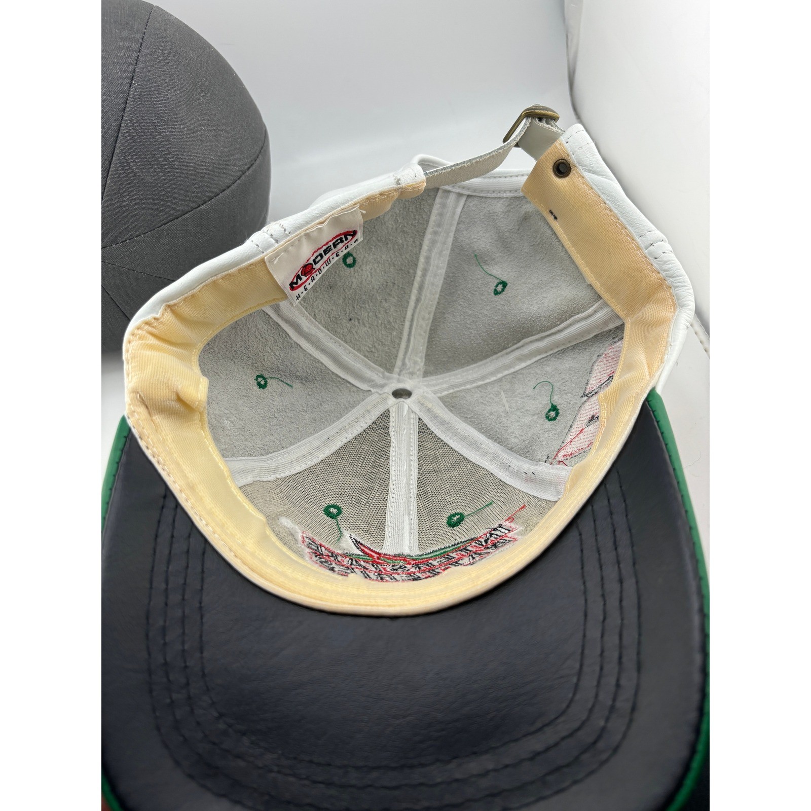 Vintage NASCAR Bobby Labonte Interstate Batteries Leather Hat Modern Headwear 18