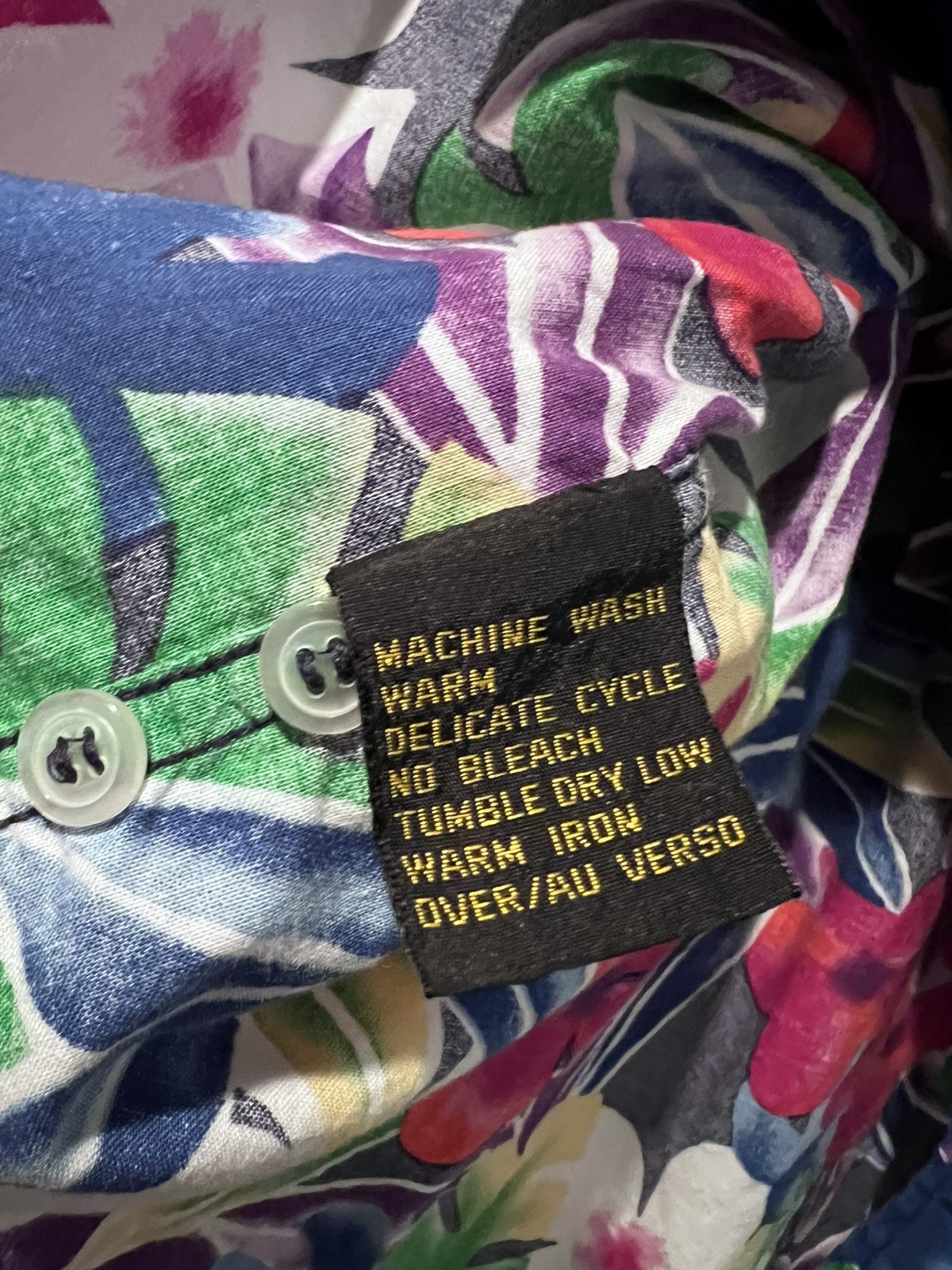 Vintage 80s LizSport Women’s Shirt Colorful Button Up Floral Collared Hawaiian M