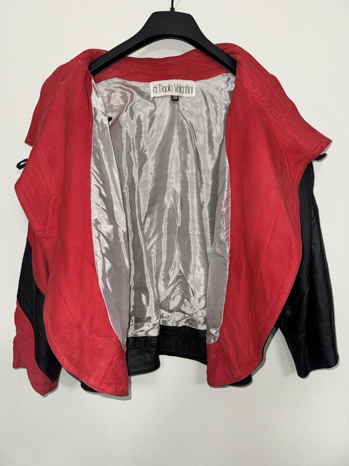 Vintage G Paolo Valentini Italian Leather Jacket 80s Asymmetrical Avant Garde 38