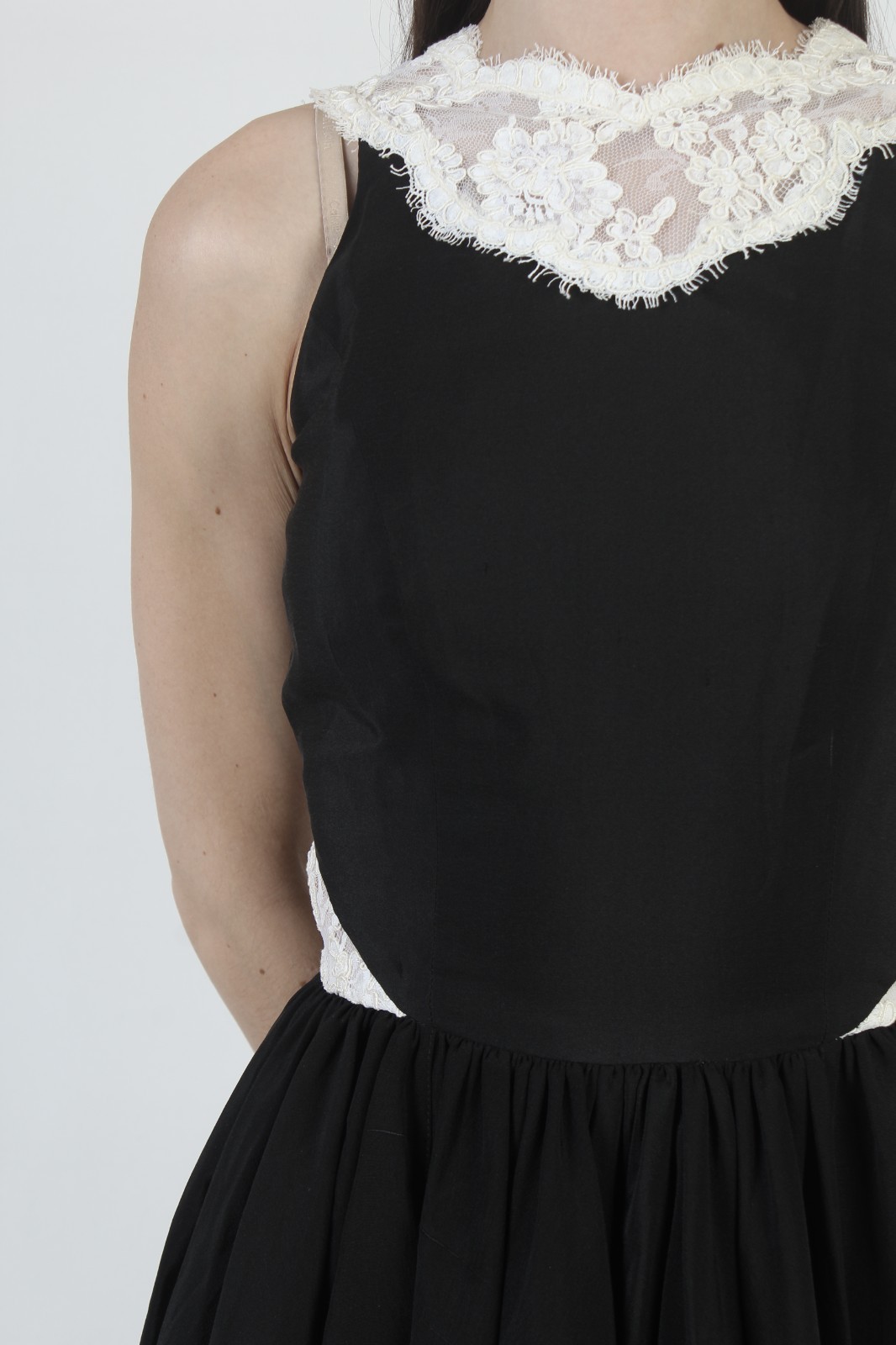 Vtg Geoffrey Beene Tuxedo Dress Neiman Marcus Black Silk Evening Designer Gown