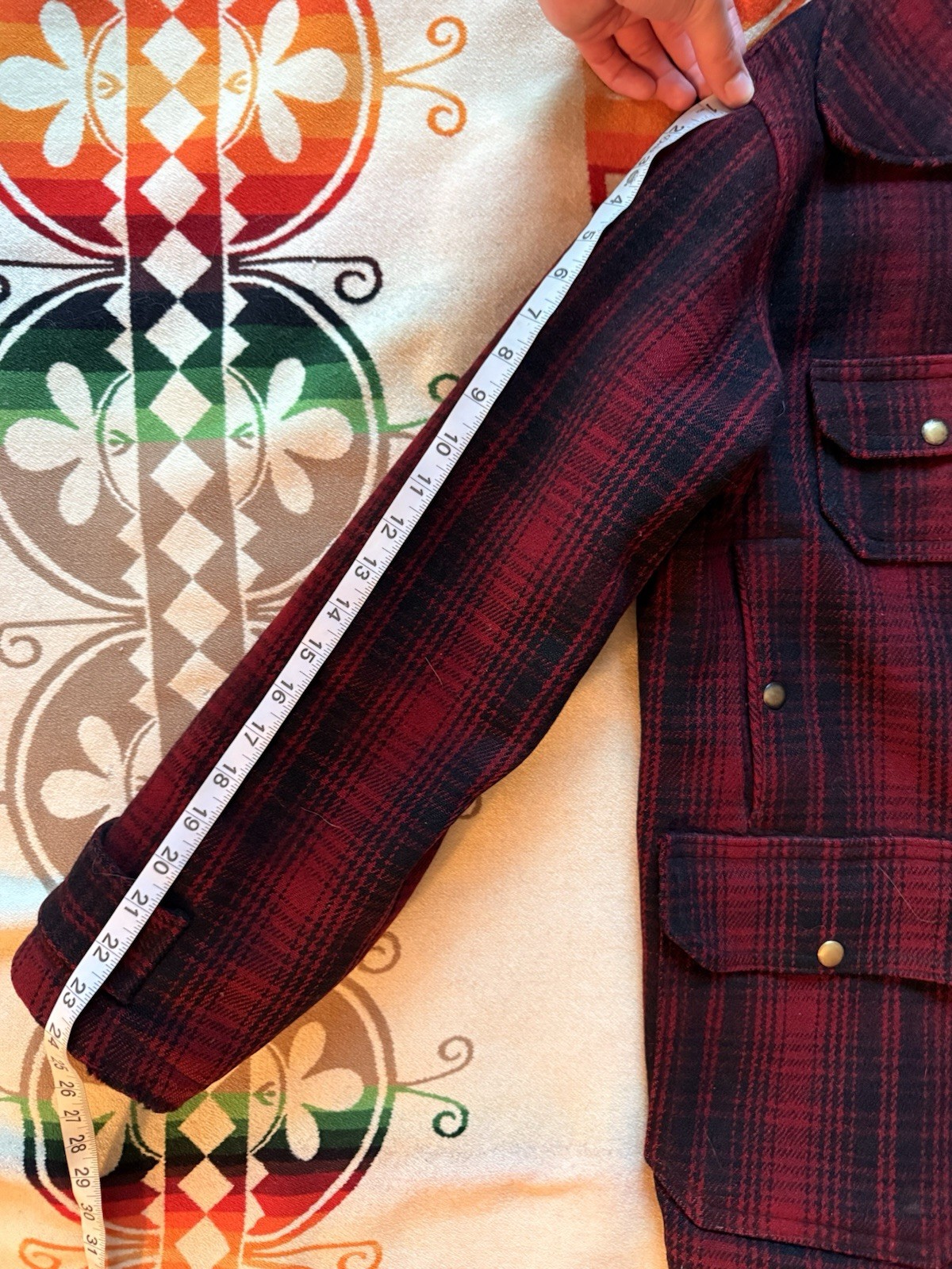 1930s Woolrich Buffalo Plaid Mackinaw Hunting Coat, Jacket Sz. 40