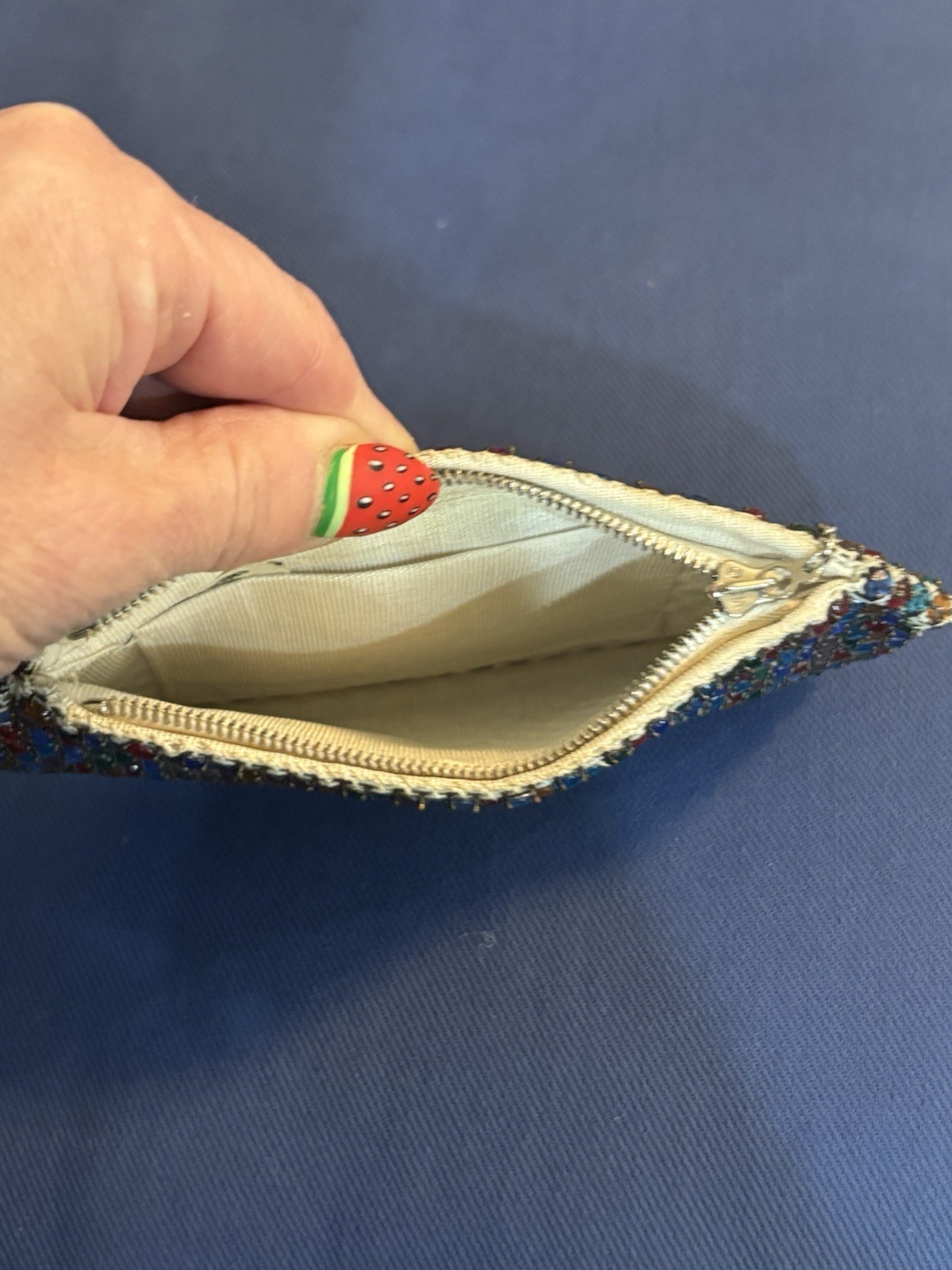 Antique Vintage Made In Czechoslovakia Rhinestone Encrusted Zip Clutch Czech
