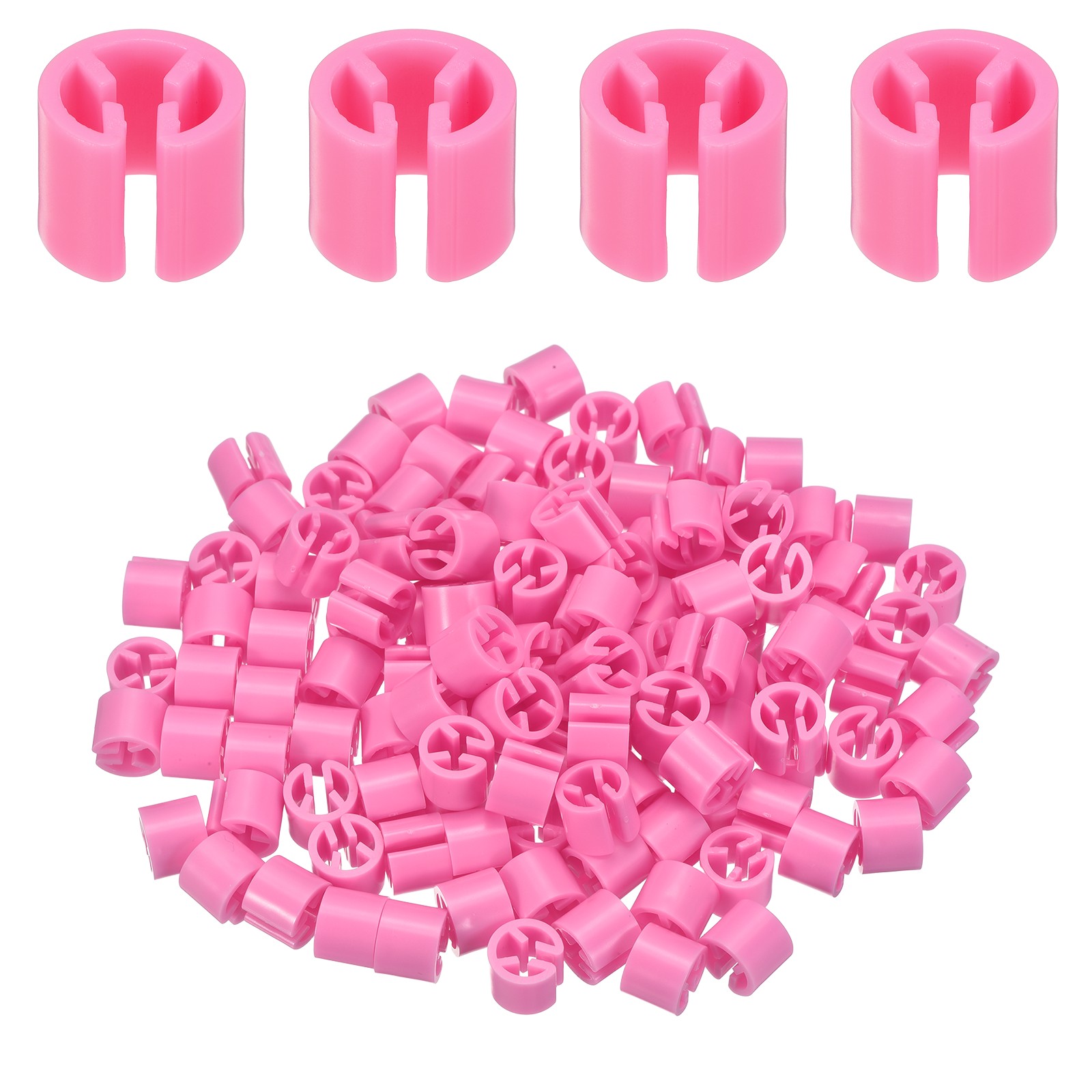 120Pcs Hanger Size Markers, Fit 3-5mm Rod Hanger Tags for Organization, Magenta