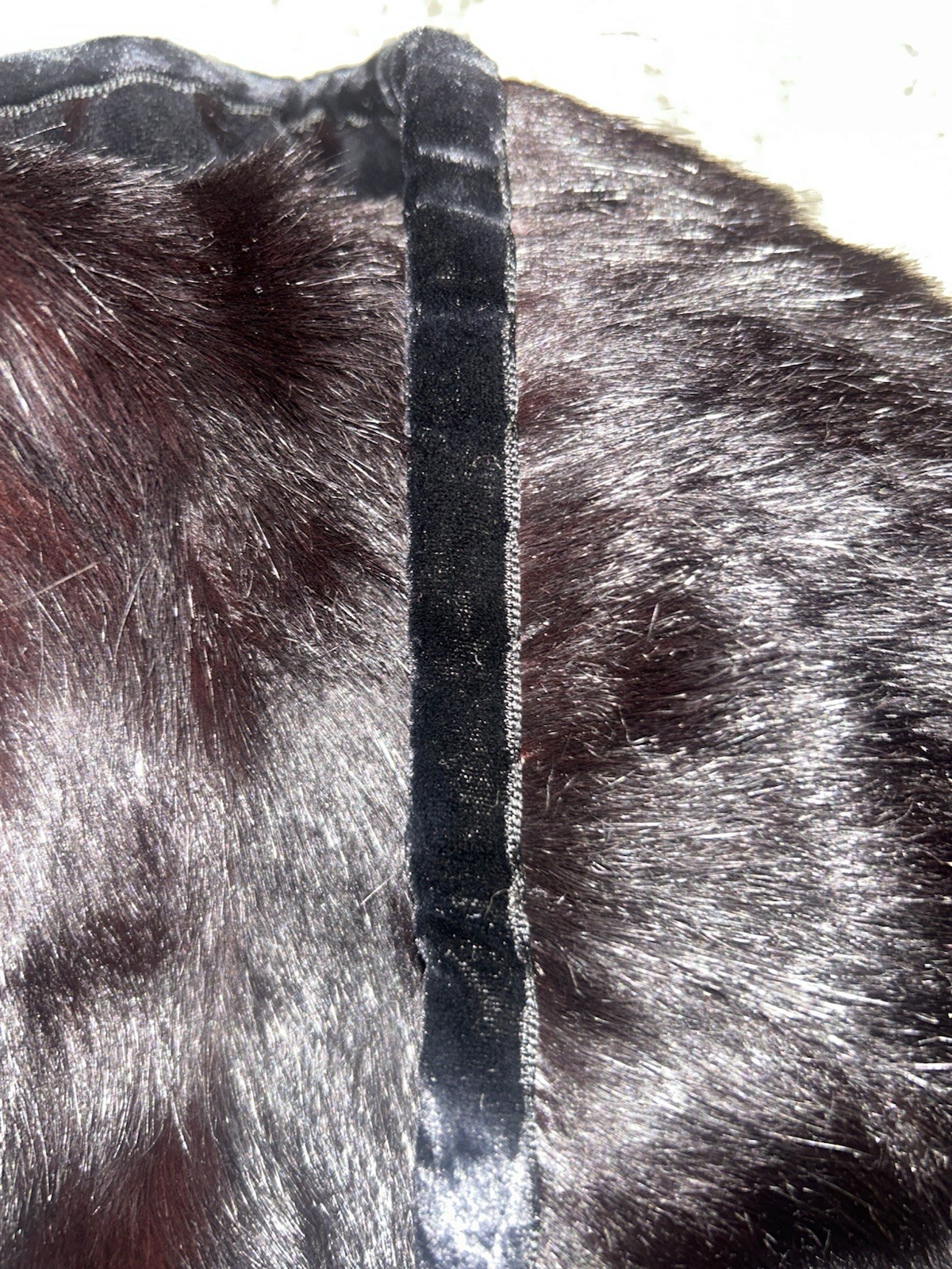 Vintage 1950s Black Mink Fur Stole Capelet Wrap Jones Furs AS IS HOLE READ