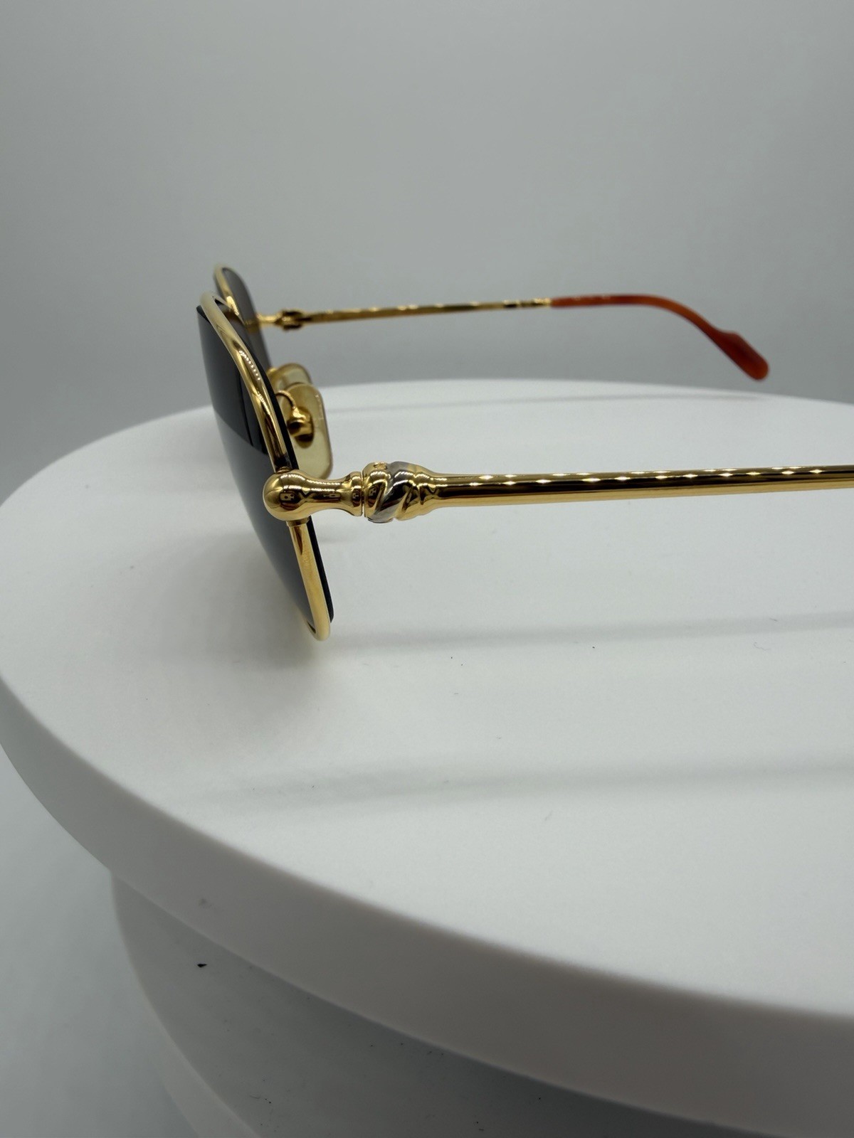 NOS Vintage Cartier Deimos TB100588 Gold Brown Lens Orange 90s 135 52 21 France