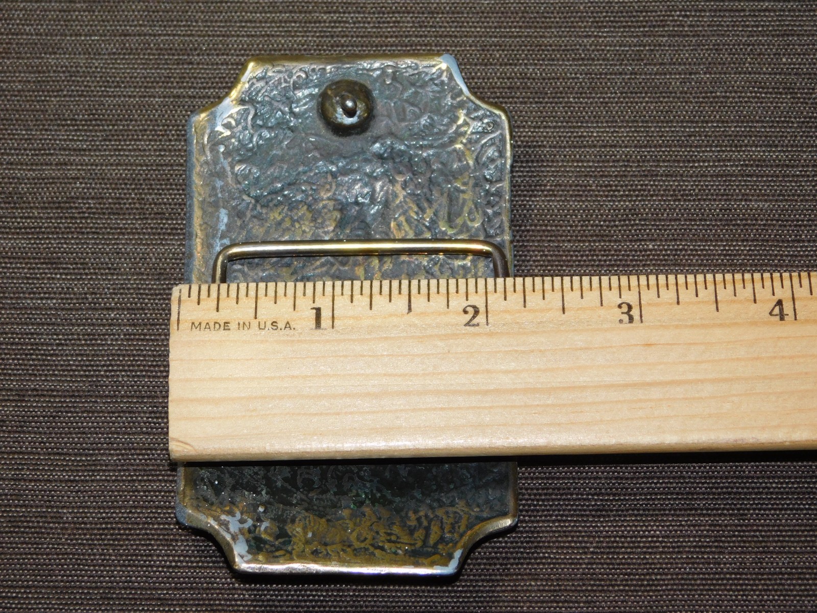 VINTAGE CB TRUCKER METAL BELT BUCKLE