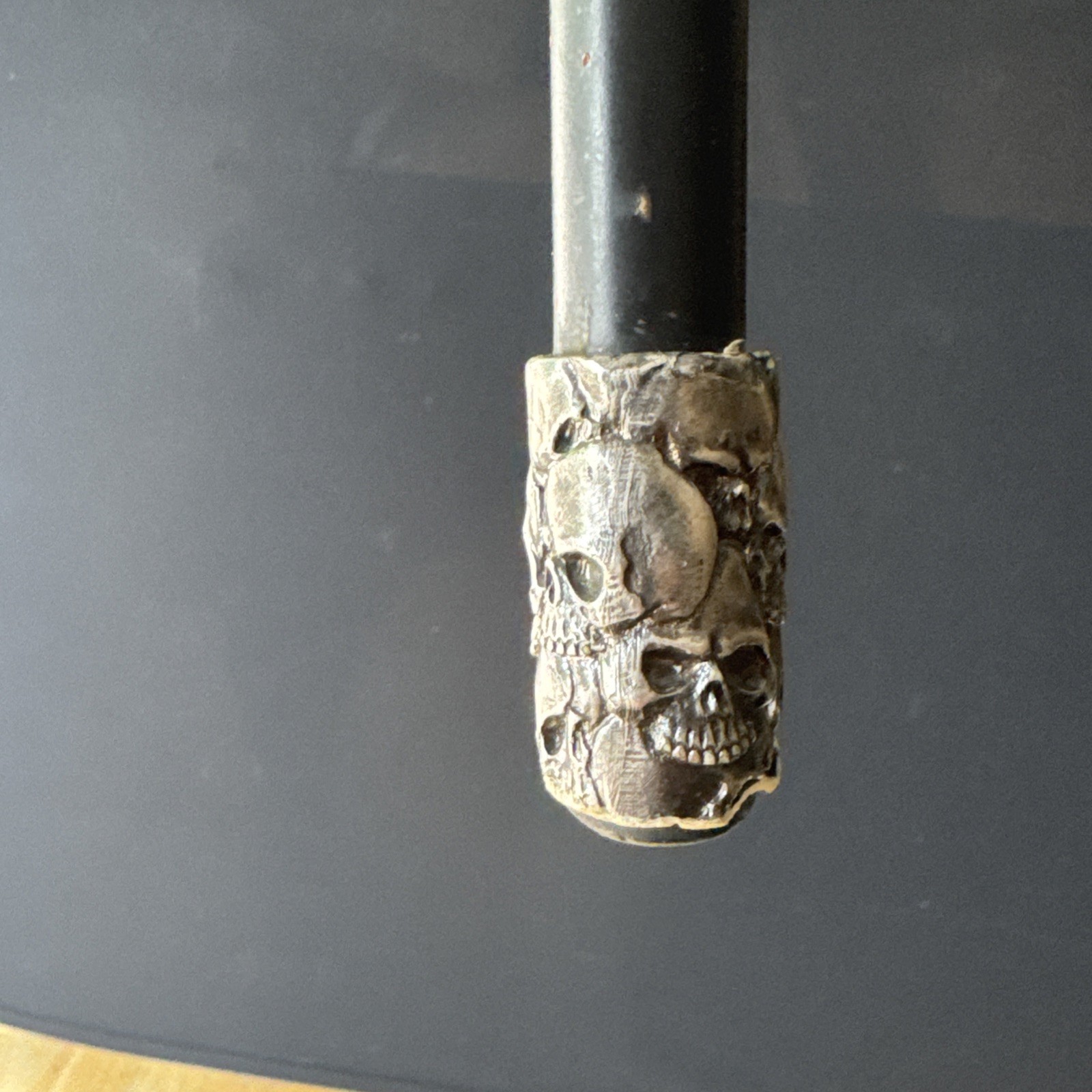 Gothic Skull Cane Metal Walking Stick Halloween Cosplay Staff 35in