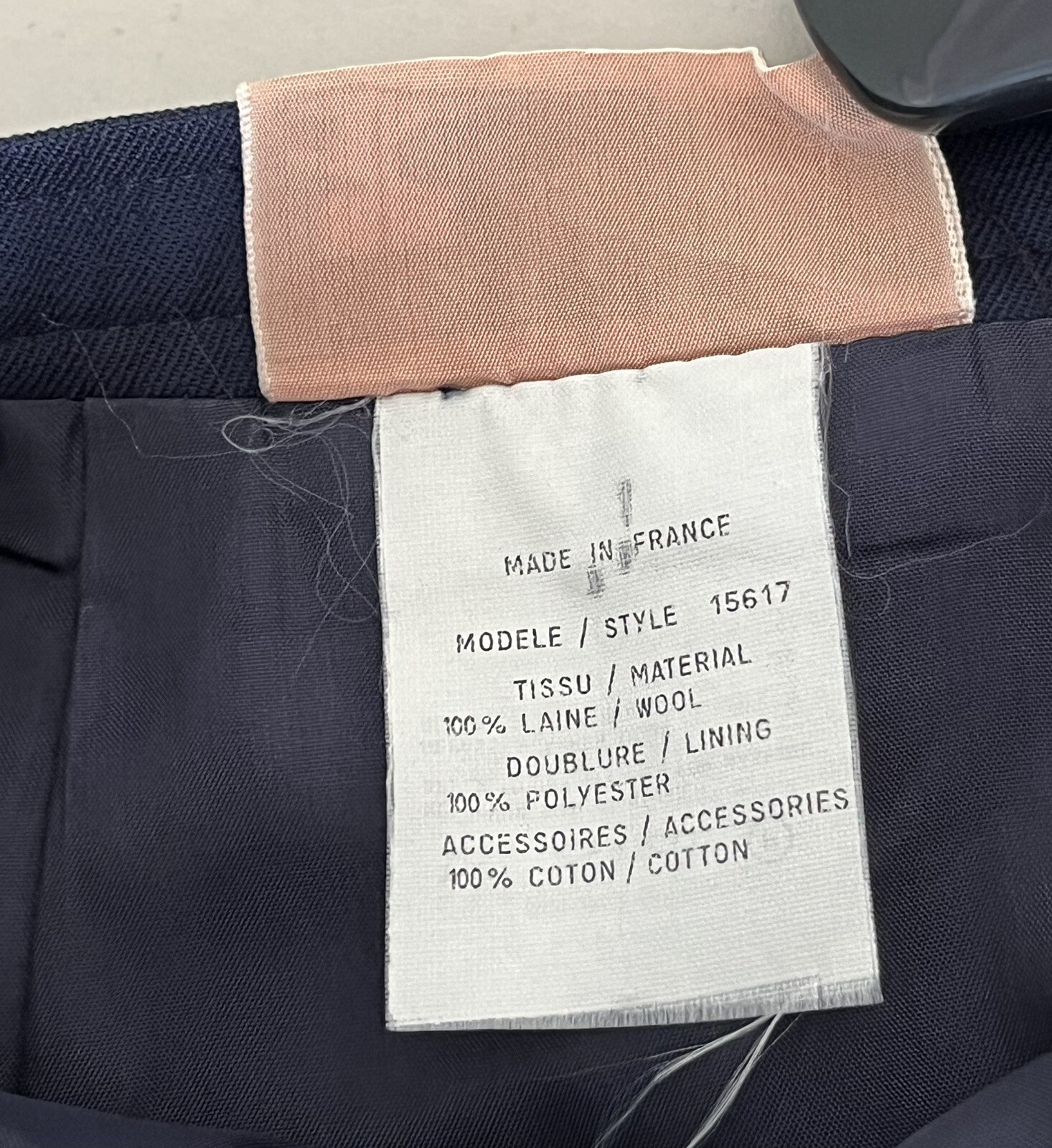 COURREGES PARIS Vtg Blue 100% Wool Skirt Pockets Lined Side Slits Size A (Small)