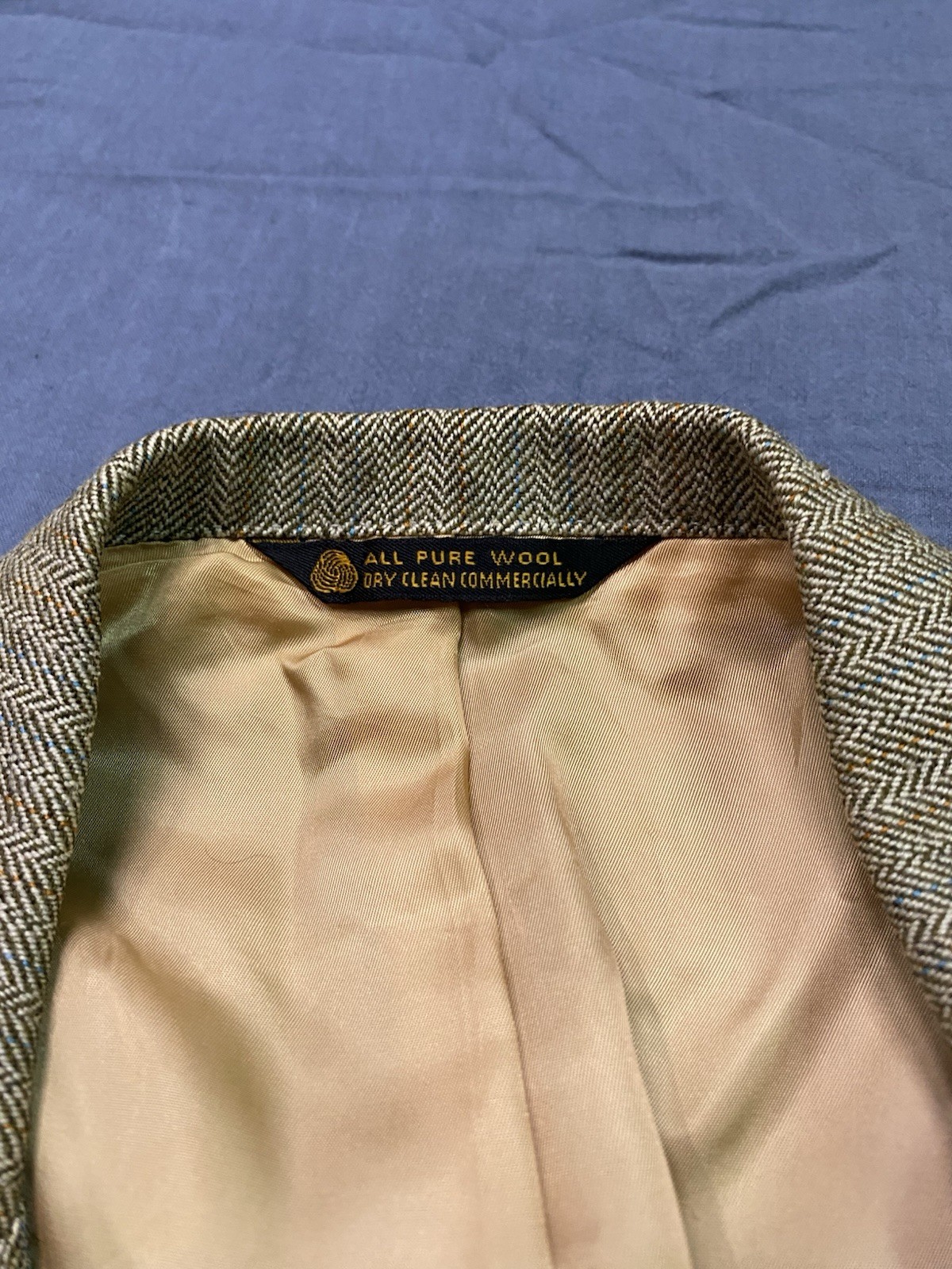 Vintage 3pc Suit Mens 41 Wool Herringbone Rich’s Regent House Made in USA