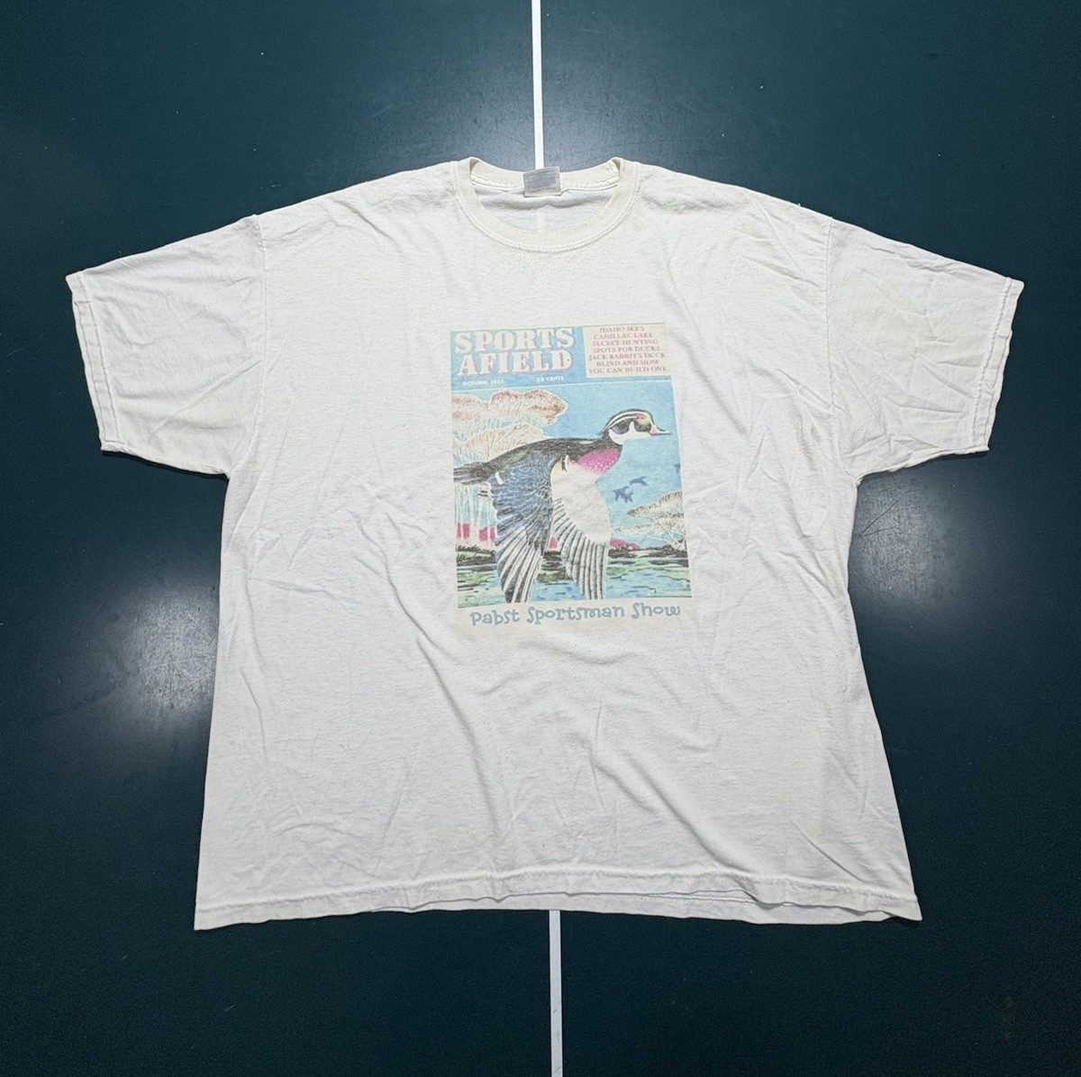 Vintage Sports Afield 1952 Magazine Graphic T Shirt 2XL Duck Hunting Nature 90s