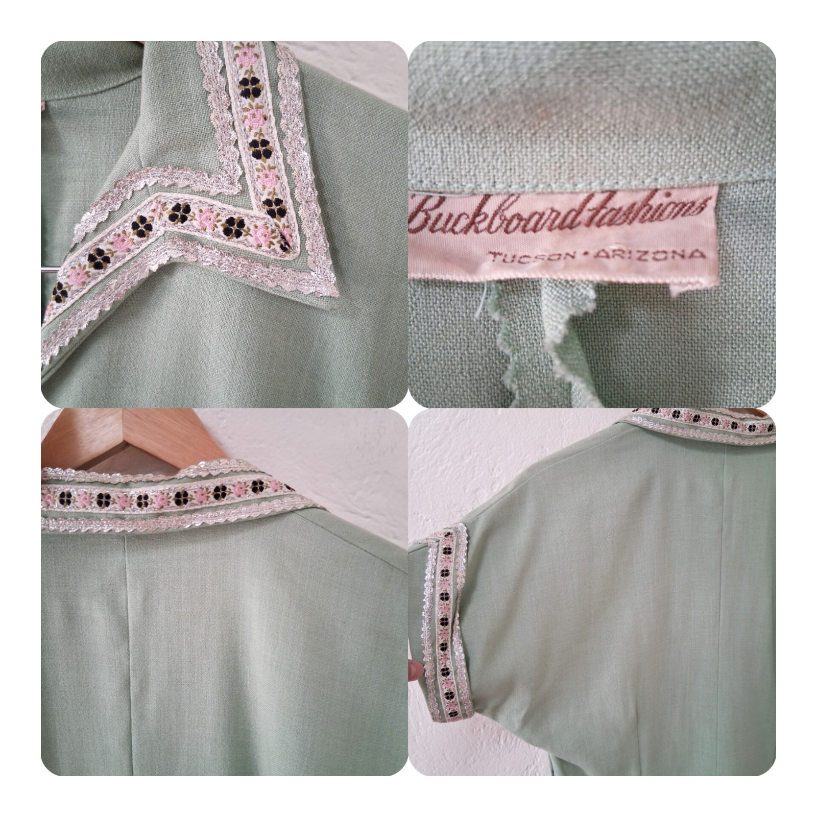 Vintage 1950s Buckboard Fashions Tucson AZ, Southwest Patio Blouse, Mid-Century