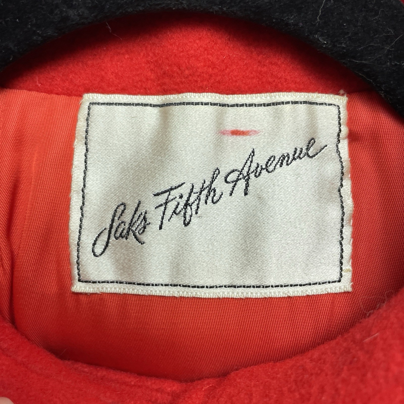 Vtg Christian Dior Saks Fifth Avenue Womens MCM Wool Coat Sz 10 Apple Red Long