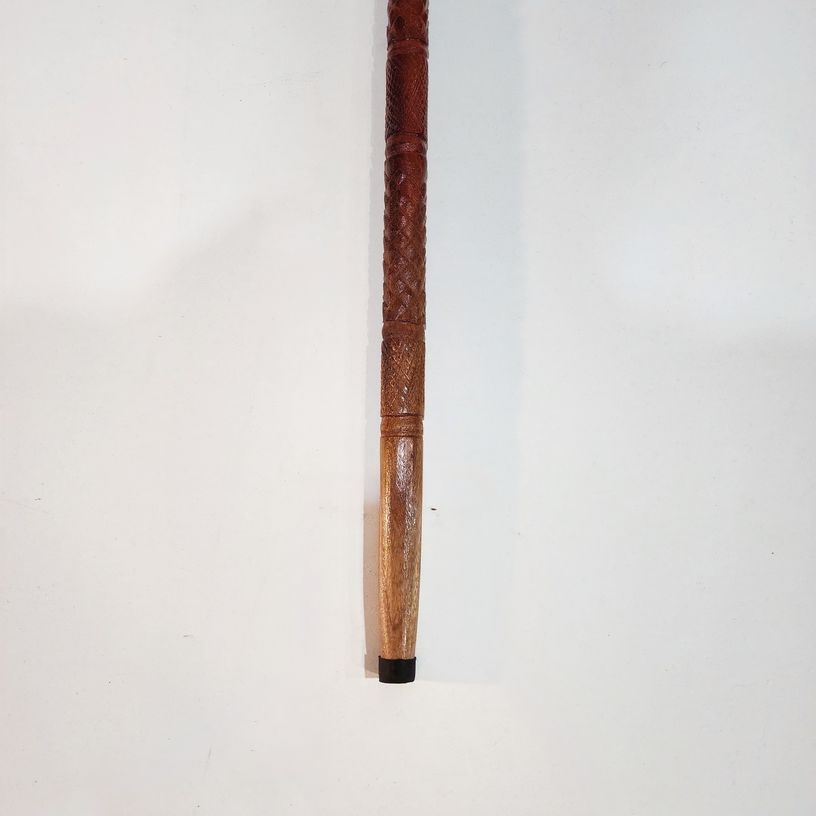 Wooden Walking Stick/Cane With Intricate Geometric Design on Shaft 37 in